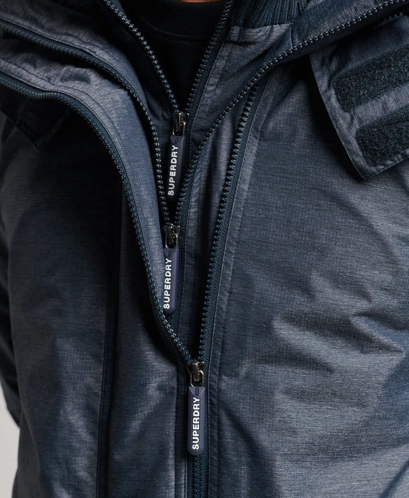 Superdry Men's Waterproof Rain Jacket - Lightweight Windbreaker for Outdoor Hiking, Camping & Travel - Durable Weatherproof Coat with Hood