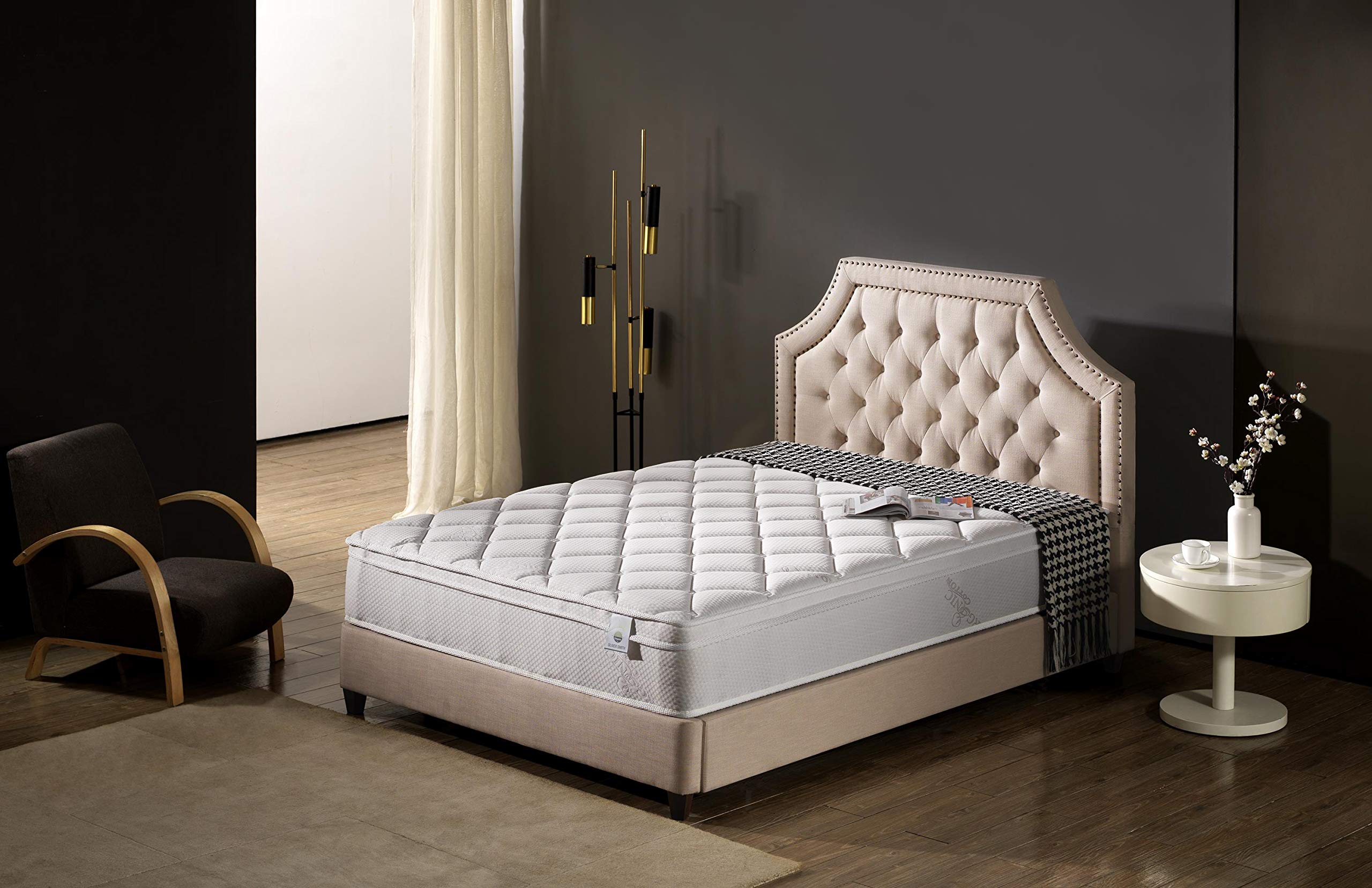 Oliver & Smith 12 Inch Hybrid King Mattress - Pocketed Coil Spring, Plush Euro Pillow Top with Cooling Memory Foam | Eco-Friendly, Breathable & Supportive | Perfect for Master Bedrooms, Guest Rooms & Luxury Hotels