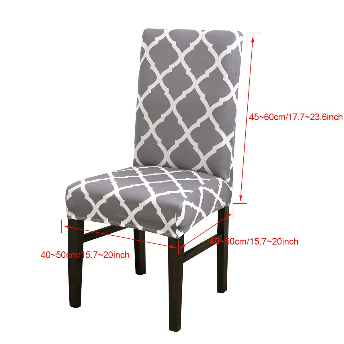 OKYUK Elastic Stretch Dining Chair Covers Set of 4 - Washable Removable Seat Protectors for Kitchen, Wedding, Banquet & Party Decor (Grey) | Perfect for Home Dining Room, Restaurant & Event Decoration