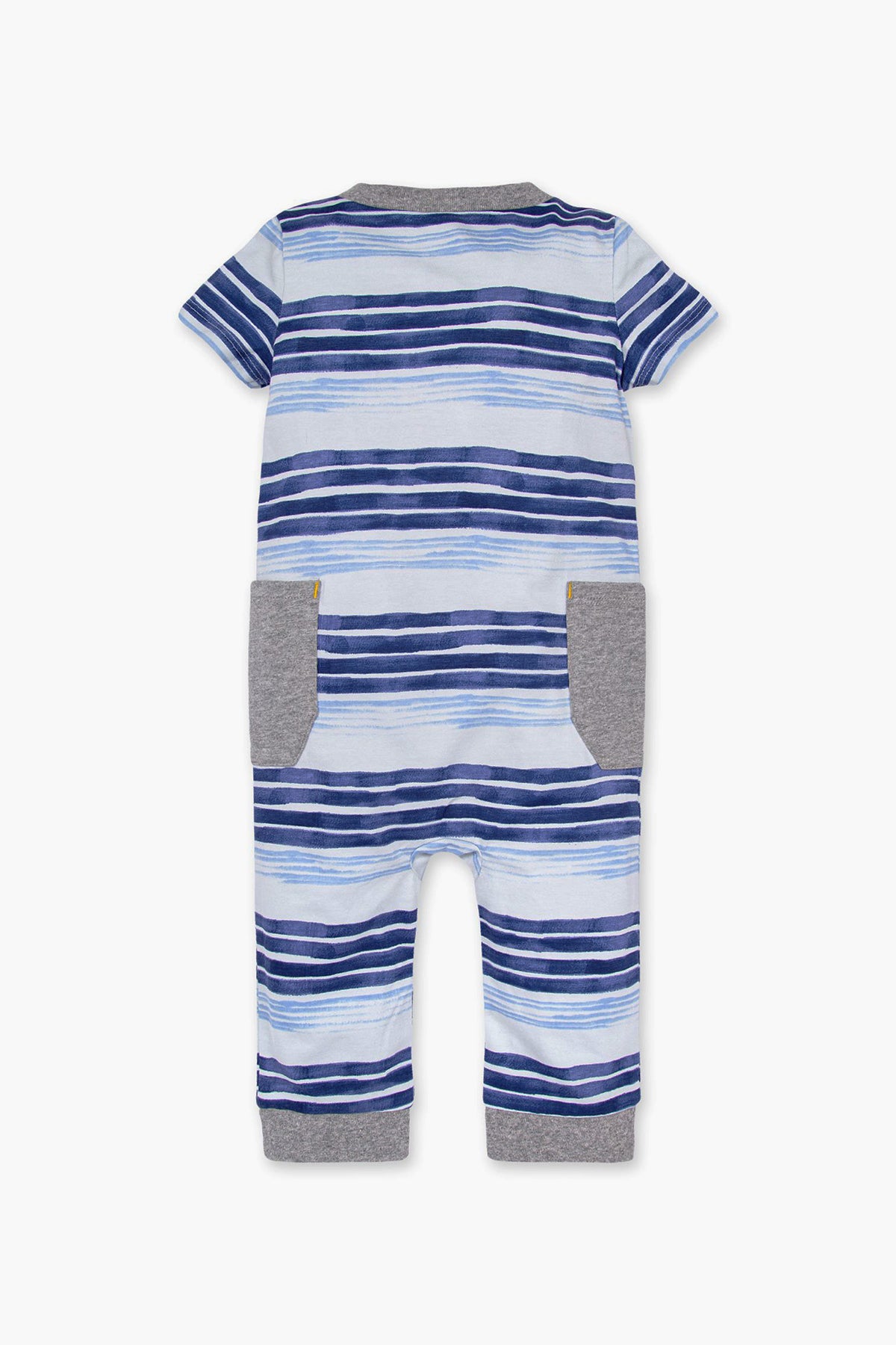 Burt's Bees Painted Stripe Baby Boys Jumpsuit - Organic Cotton Romper for Newborns & Infants - Perfect for Playtime, Photos & Everyday Comfort