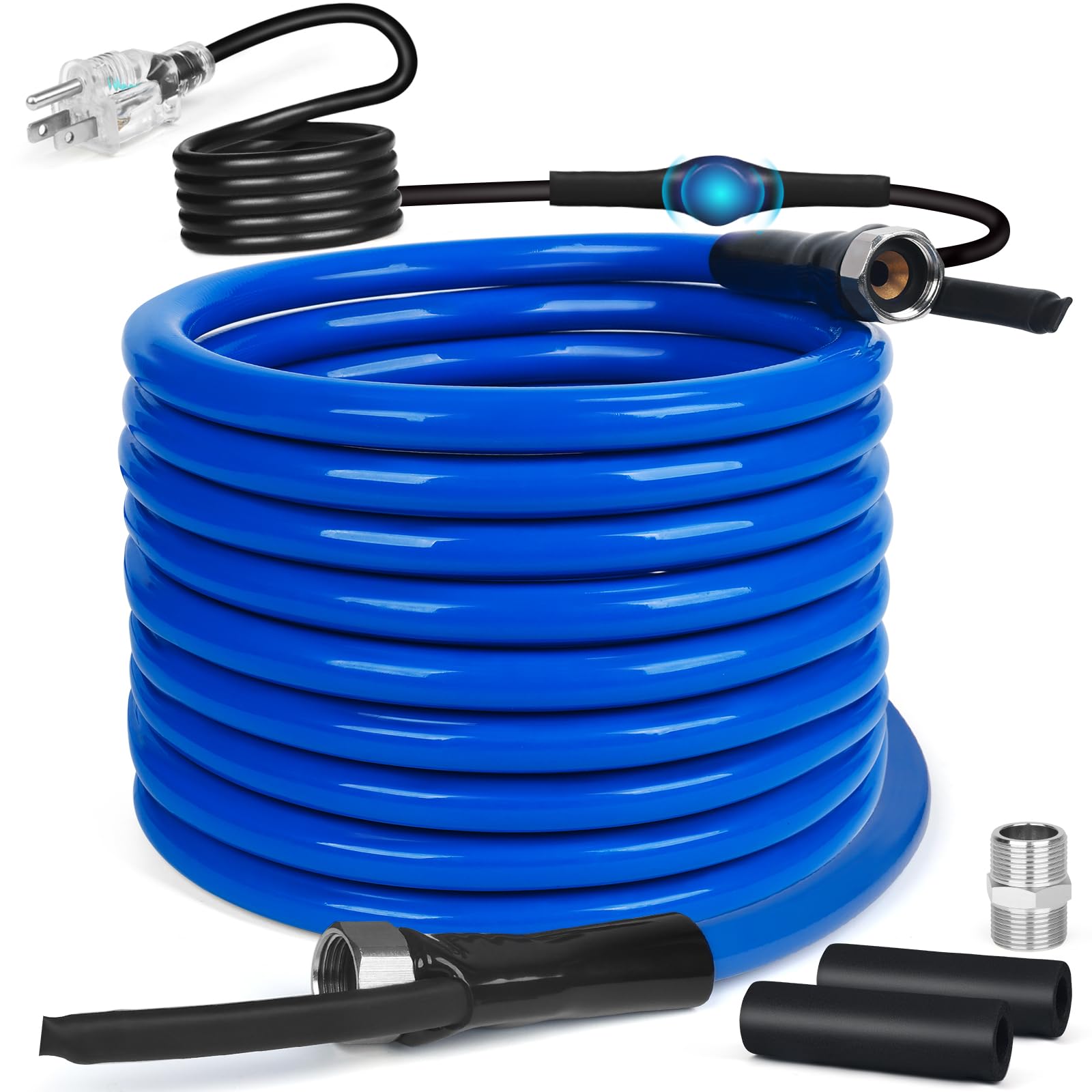 50FT Heated RV Water Hose with Thermostat - Lead & BPA Free, 1/2