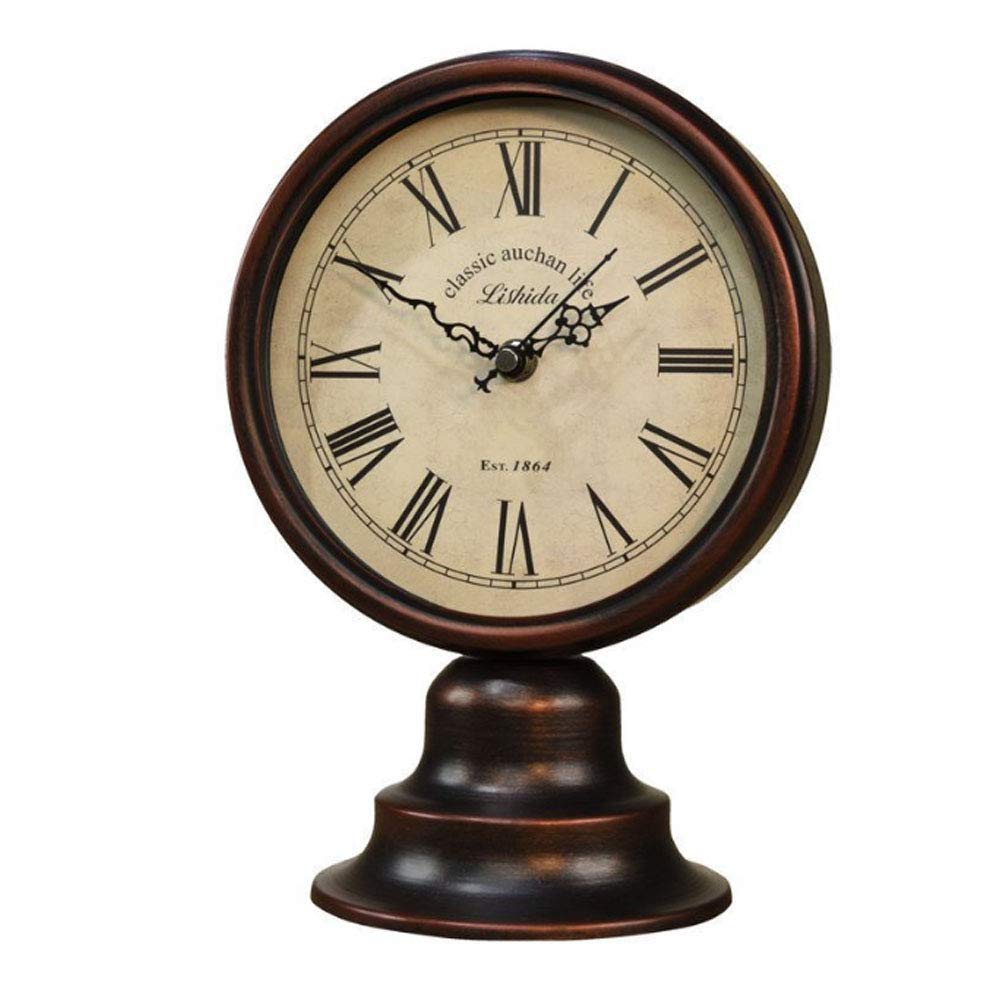 Vintage Retro European Style Mantle Clock - Silent Non-Ticking Desk Clock for Home Office Decor | Perfect for Living Room, Bedroom, Study & Gift Giving