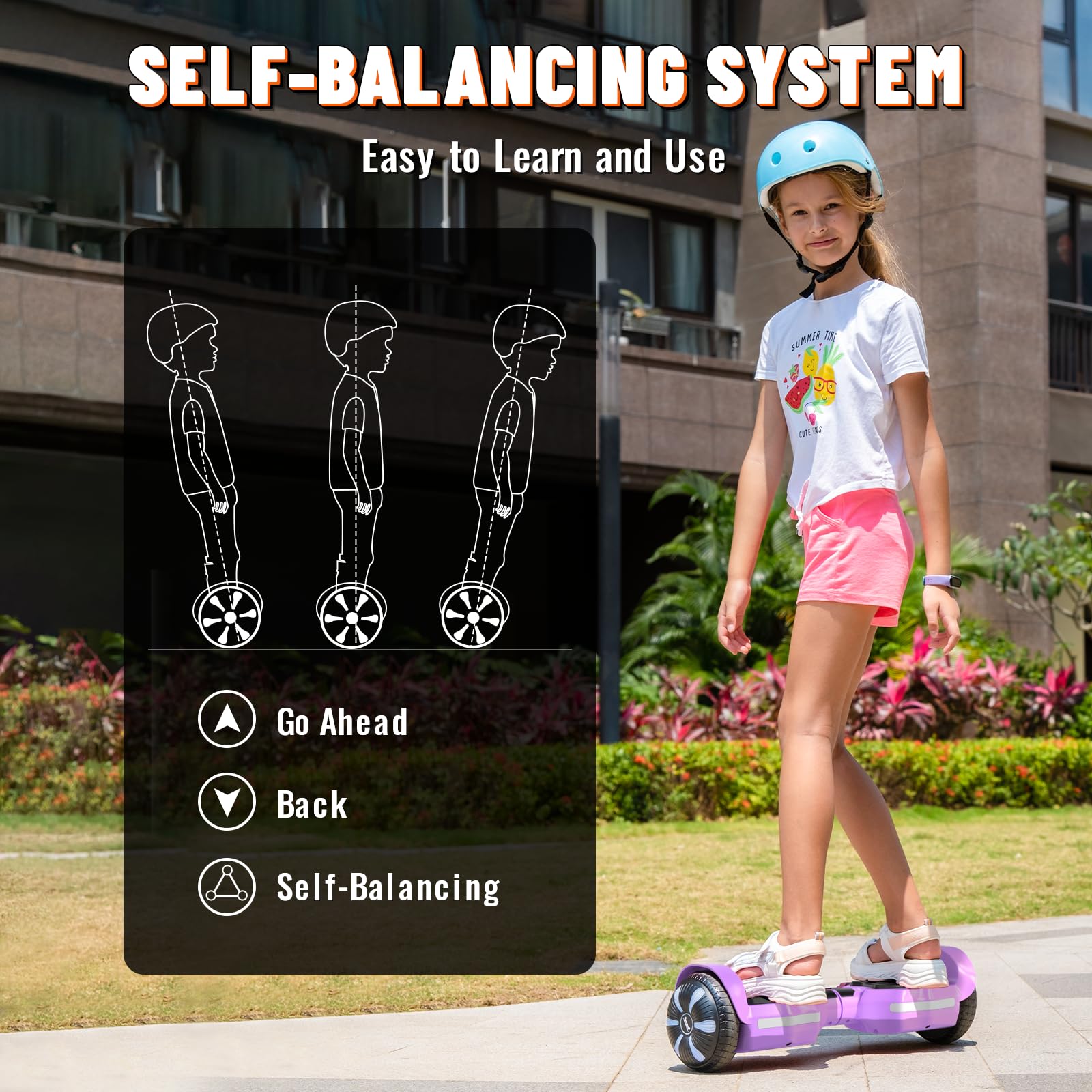 Electric Scooter with Bluetooth Speakers & LED Light-Up Wheels - APP Controlled, Dual 250W Motors, 8.5 mph Max Speed & 8.5 Miles Range - Perfect Gift for Kids, Teens & Adults - Ideal for Commuting, Campus Travel & Urban Adventures