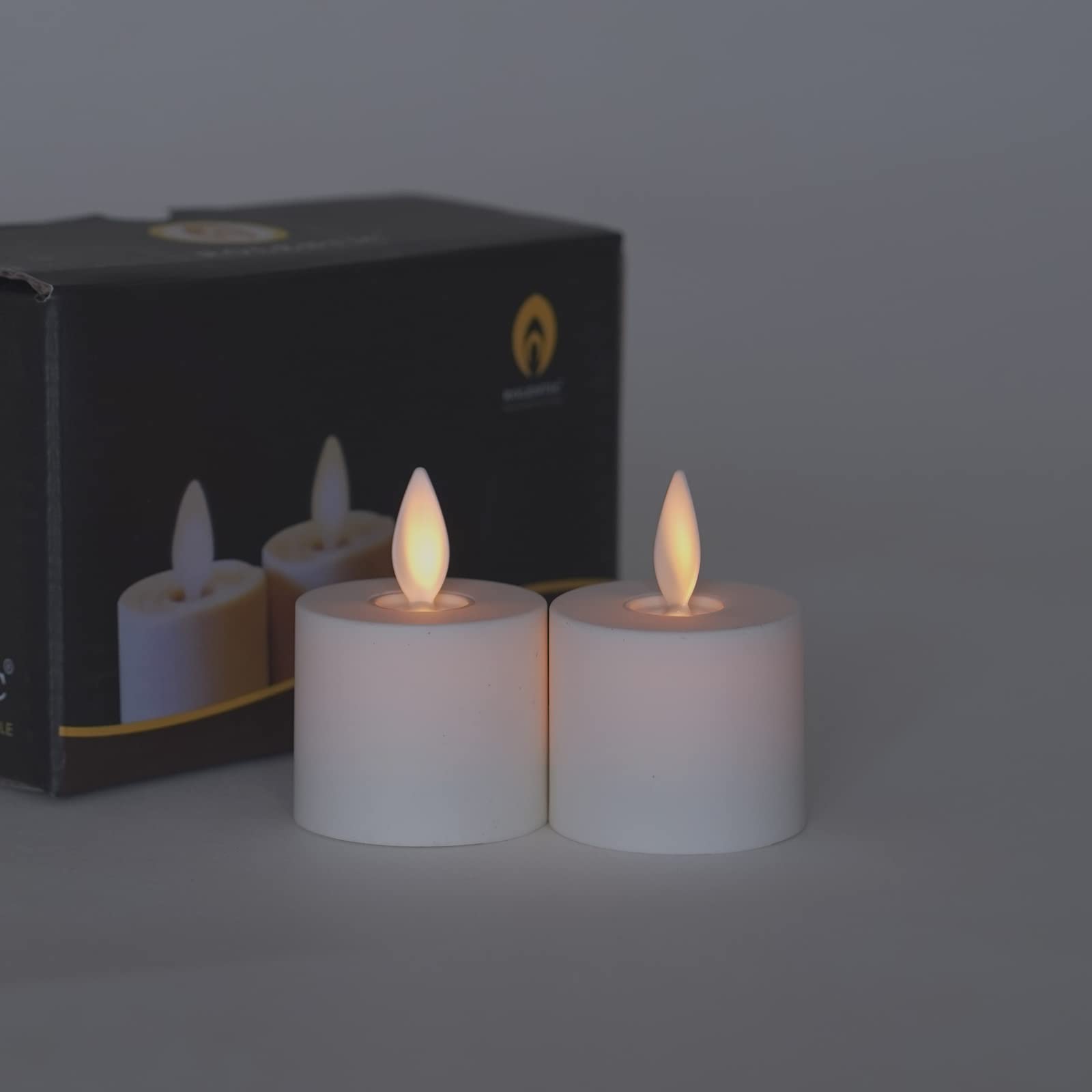 ROLENTIC Battery Operated Flameless Tea Lights Candles with Moving Wick, Timer & Remote Control - Set of 2 for Wedding, Christmas, Birthday Party & Home Decor - Perfect for Romantic Dinners, Holiday Centerpieces & Cozy Ambiance