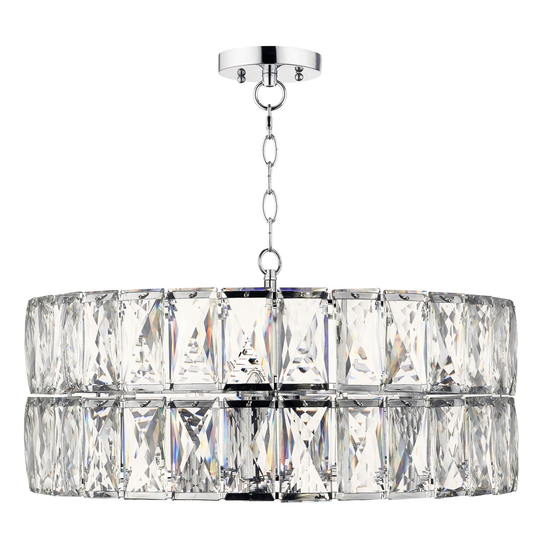 Aurora 1,3,5 Light Crystal Chandelier Pendant - Polished Chrome Finish - Elegant Dining Room & Bedroom Lighting Fixture