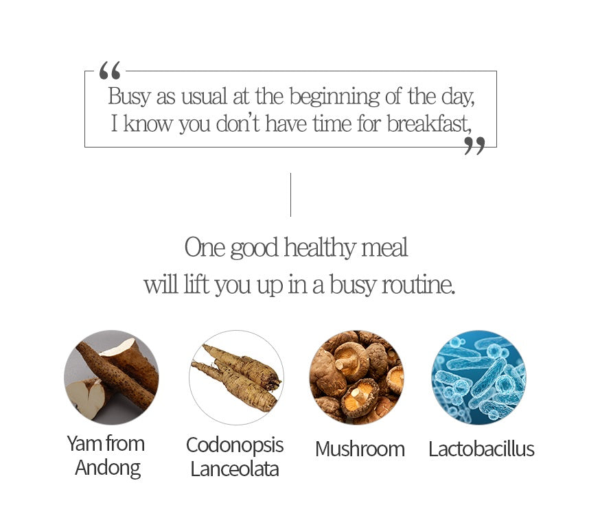 Organic Mushroom, Codonopsis & Yam Instant Porridge - Healthy Ready-to-Eat Meal for Breakfast, Office Lunch or Camping - Gluten-Free & Vegan Friendly