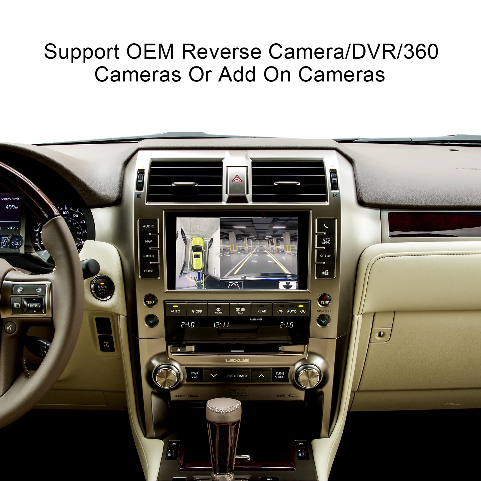 LVDS Wired & Wireless CarPlay Decoder Retrofit Kit for Lexus GX460 2014-2021 | Wireless Android Auto Support | Factory Screen Retention | Phone Mirroring Upgrade | Perfect for Road Trips & Daily Commuting