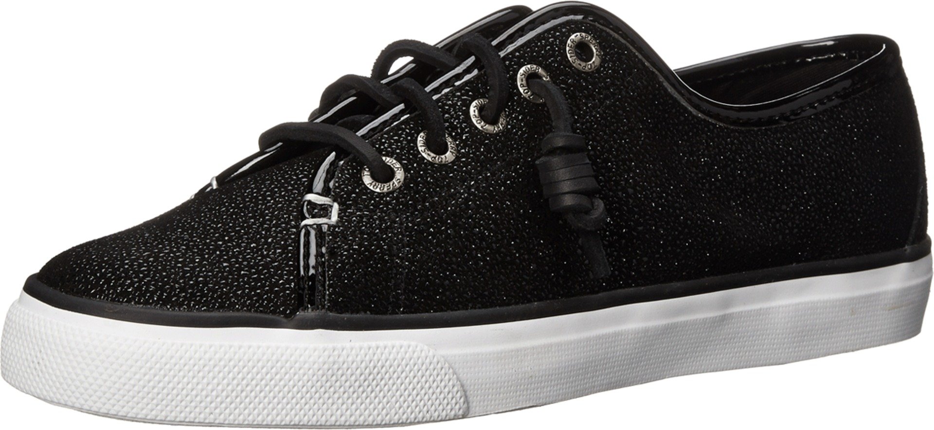 Sperry Women's Seacoast Black Caviar Boat Shoes Size 6.5 M (B) - Comfortable Non-Slip Deck Shoes for Sailing, Walking & Casual Wear