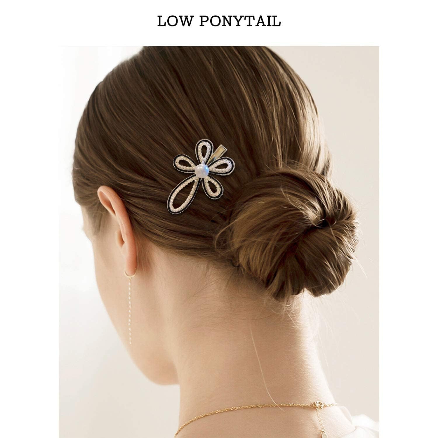 Korean Style Rhinestone & Pearl Geometric Hair Clips for Women - Elegant Metal Barrettes & Hairpins (6-Pack, Golden) - Perfect for Weddings, Parties & Everyday Fashion Accessories