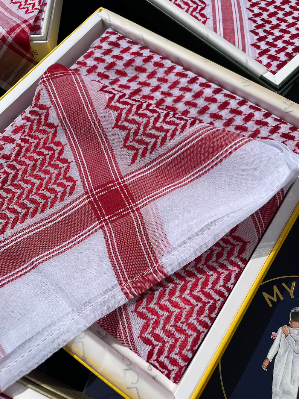 Unisex Red & White Shemagh Keffiyeh Scarf - Arabic Cotton Head Wrap for Men & Women - Perfect for Outdoor, Hiking, and Fashion Accessories