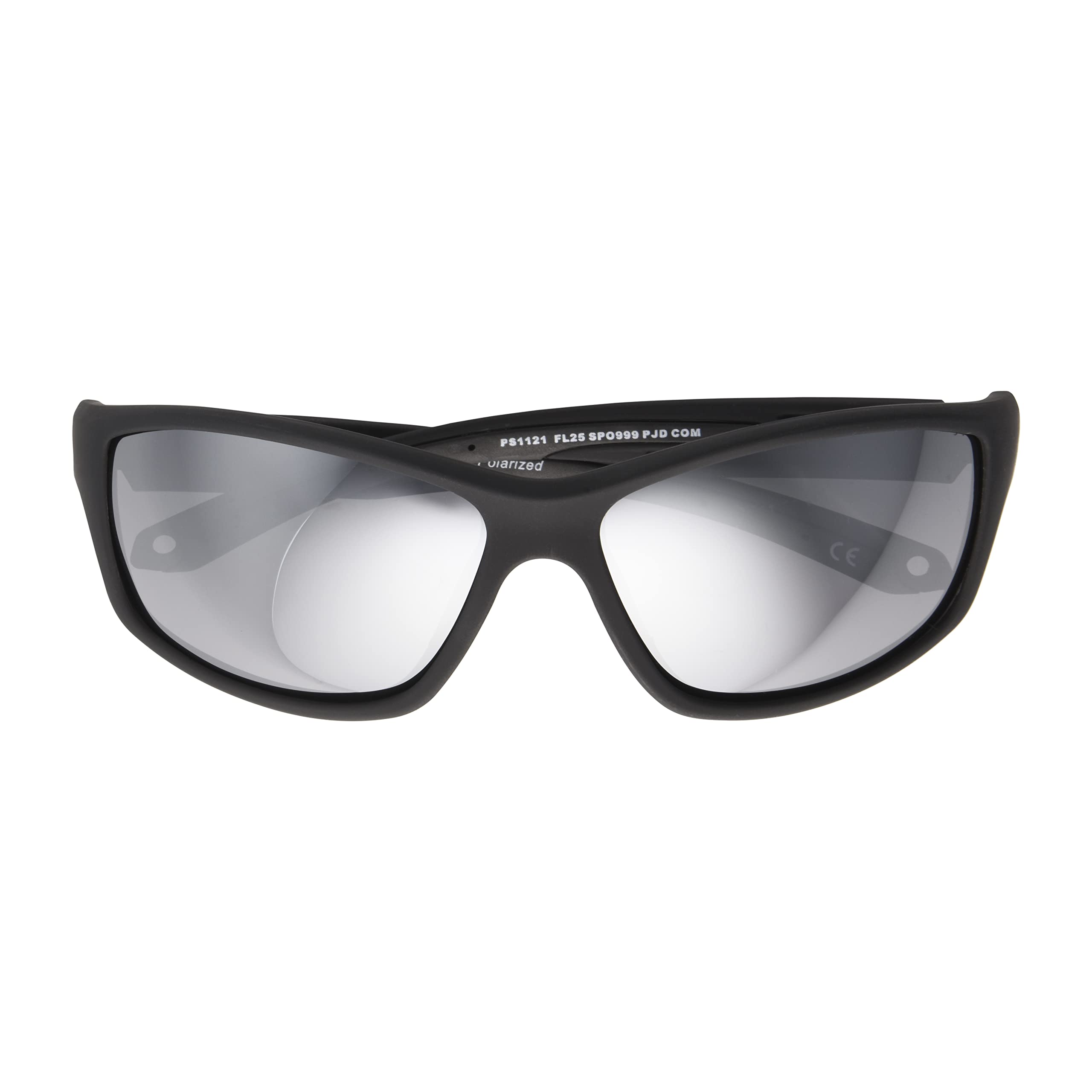Panama Jack Polarized Floating Silver Flash Wrap Sunglasses for Men - UV Protection, Lightweight & Durable, Ideal for Fishing, Boating, and Outdoor Activities (Black, 63mm)