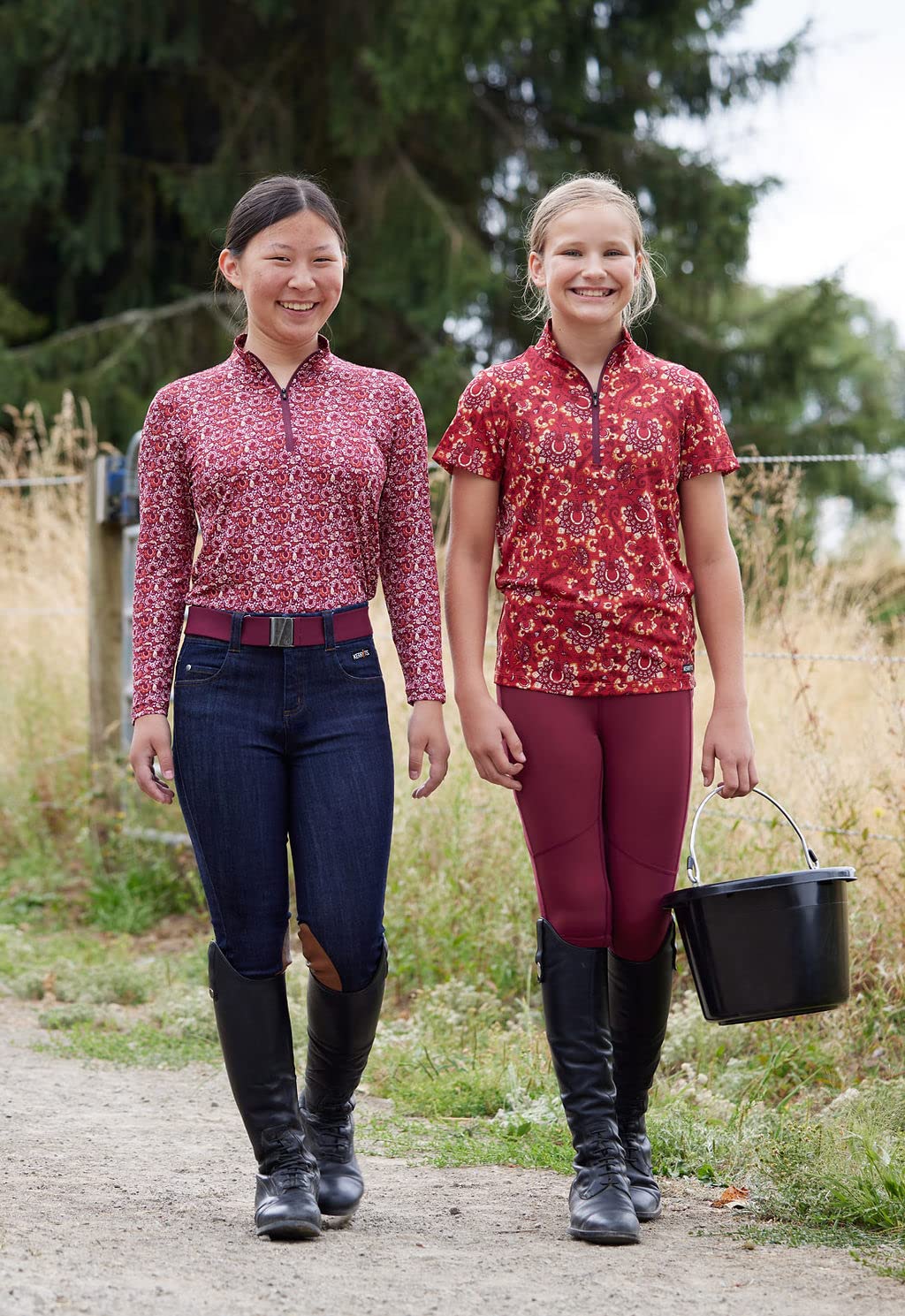 Kerrits Kids Stretch Denim Knee Patch Riding Breeches - Comfortable Horse Riding Pants for Children | Equestrian Training & Show Jumping Outfit