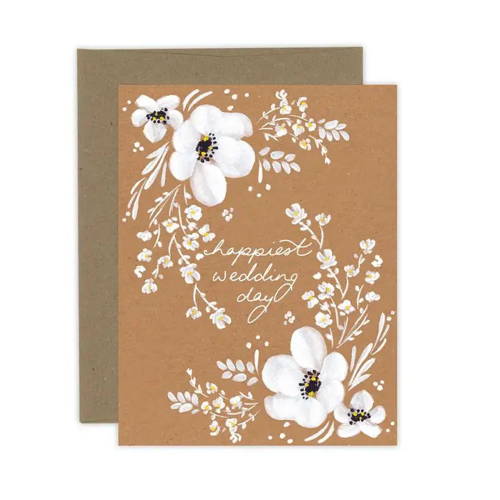 ALMEIDA ILLUSTRATIONS Happy Wedding Day Greeting Card - Perfect for Anniversary, Bridal Shower & Newlywed Couples Gift