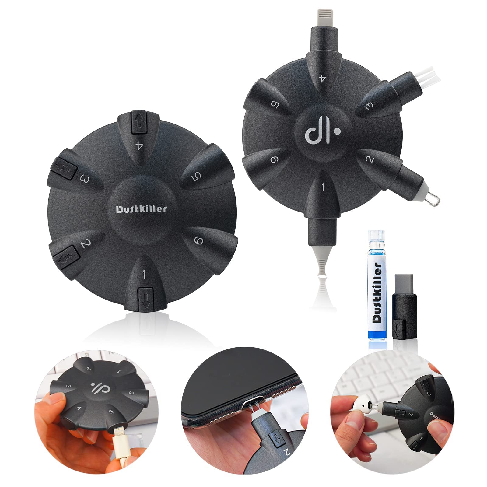 Phone Cleaning Kit for iPhone, iPad, AirPods & USB-C Ports | All-in-One Dust Removal Tool with Type-C Cleaner | Restores Charging Connections | Perfect for Home, Office & Travel Use