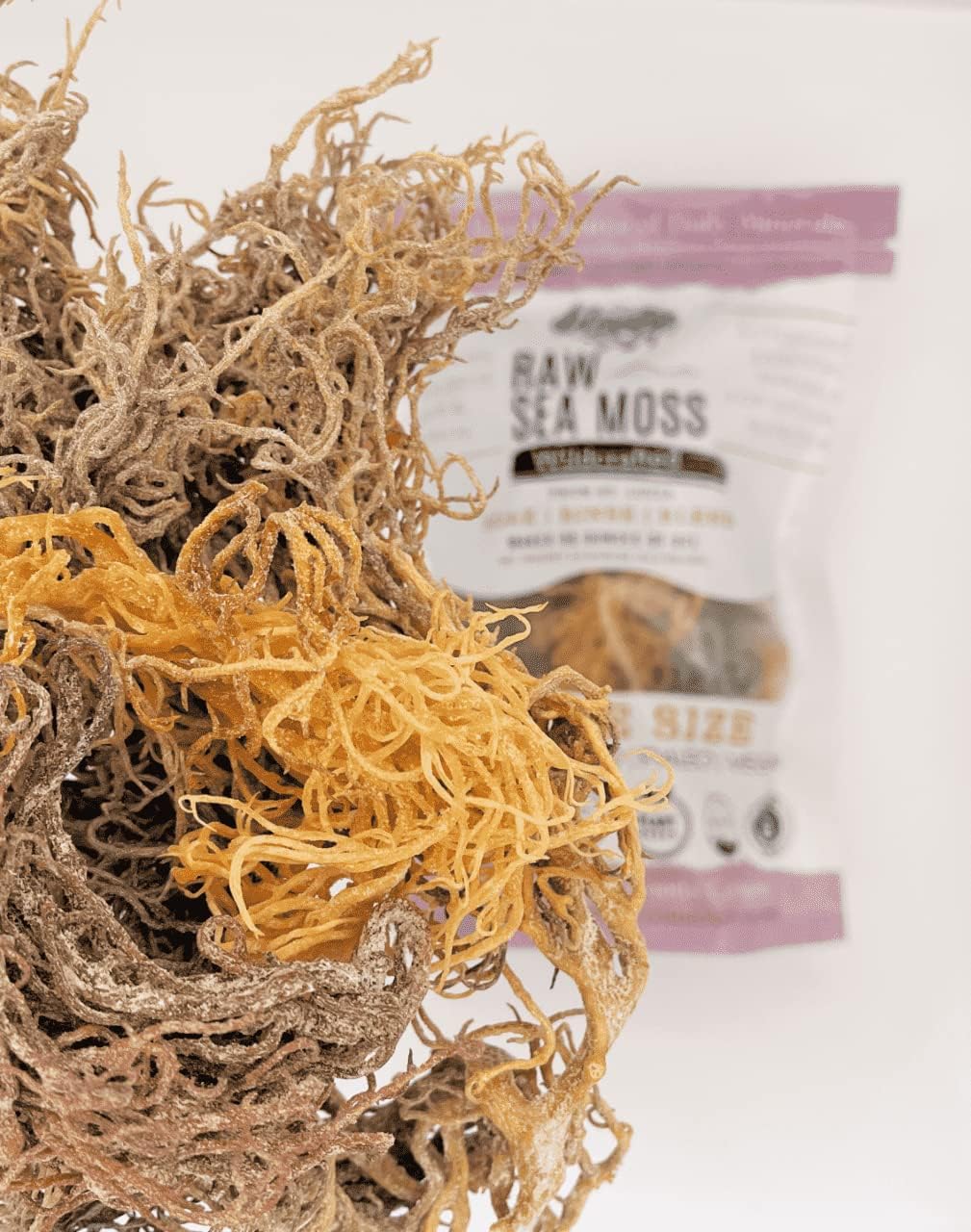 Organic Wildcrafted Sea Moss - Raw, Non-GMO, Sundried Rainbow Variety - Makes 24oz of Nutrient-Rich Gel for Smoothies, Skincare & Wellness Boost