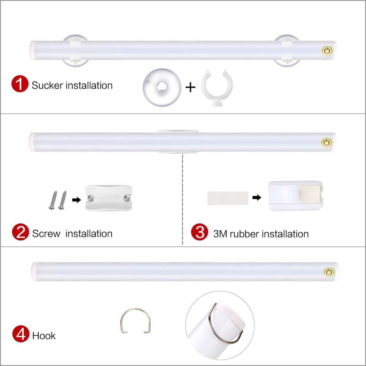 LED Makeup Mirror Lights with 4 Brightness Levels - Portable Vanity Mirror with Touch Control & Rechargeable Battery - Simulated Daylight for Flawless Makeup Application - Perfect for Home, Travel, and Professional Makeup Artists