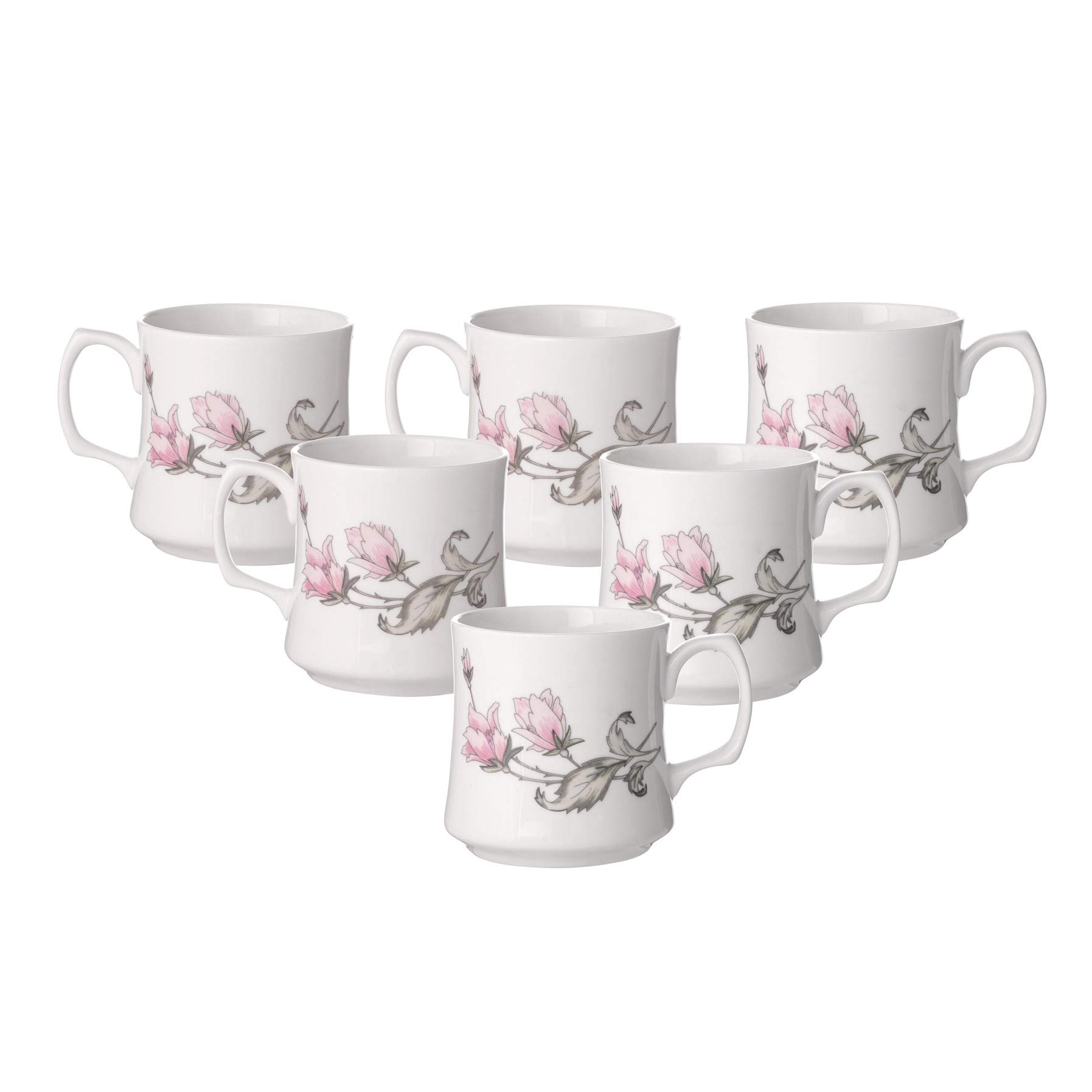 Premium Bone China Tea & Coffee Cup Set of 6 - Elegant Multicolor Design, Microwave & Dishwasher Safe Mugs - Perfect for Office, Home & Gifts - Ideal for Afternoon Tea, Coffee Breaks & Hosting Guests