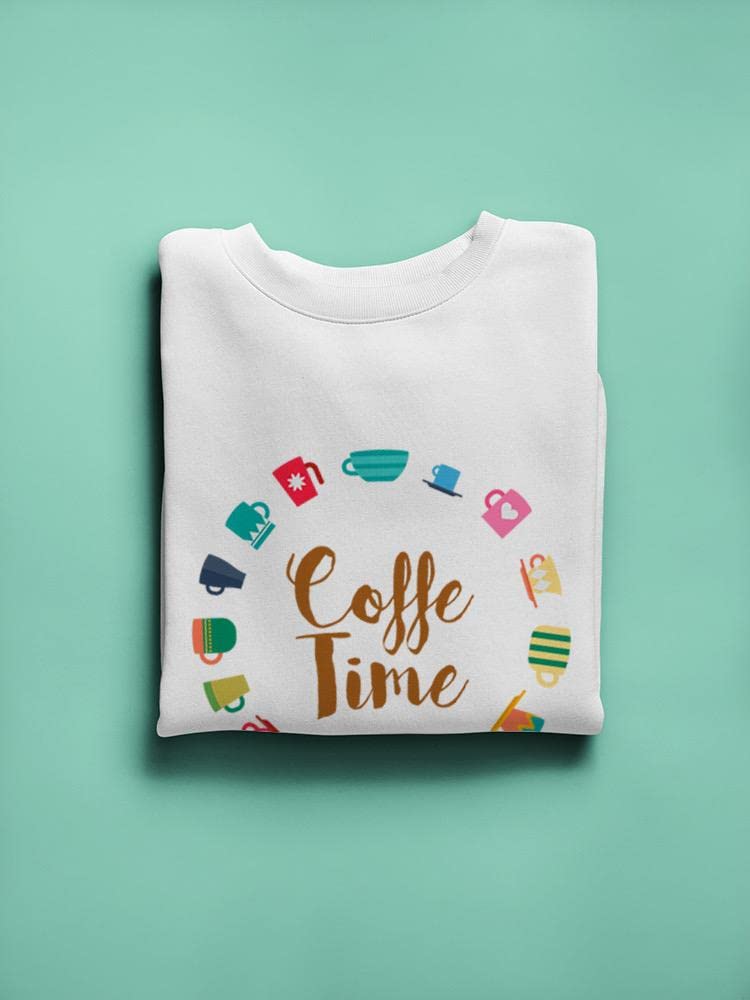 Smartprints Coffee Time Mugs Sweatshirt for Women - Cute Coffee Lover Gift, Funny Graphic Pullover Hoodie - Perfect for Coffee Shops, Work & Casual Wear