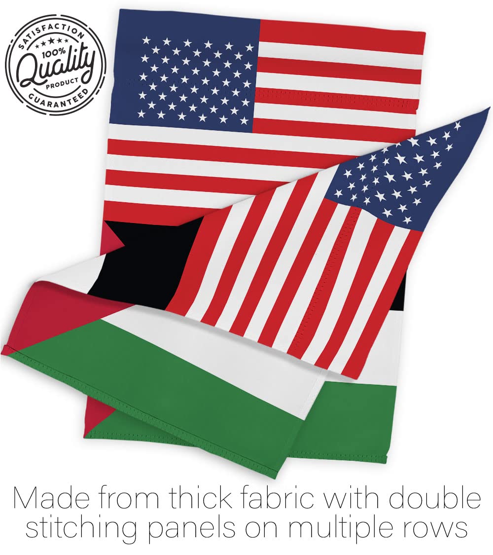 Americana Home & Garden Palestine US Friendship House Flag - Double-Sided Outdoor Yard Decoration, Made in USA - Perfect for Garden, Patio, International Events & Country-Themed Parties