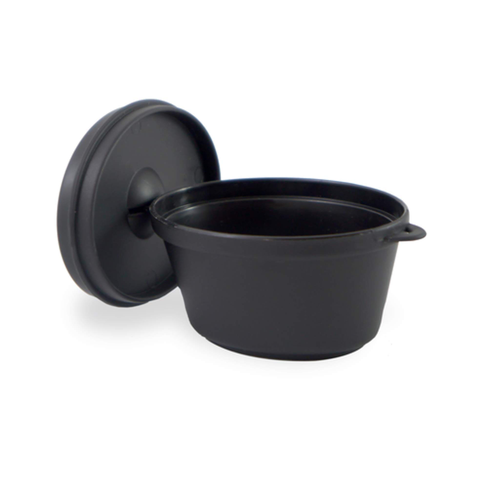 PacknWood 209MBMCOC - 2.5 oz Small Black Plastic Containers with Lids (Case of 200) - Round Food Storage Pots for Spices, Dressings, Samples & Crafts - BPA-Free Mini Containers for Home, Kitchen & DIY Projects