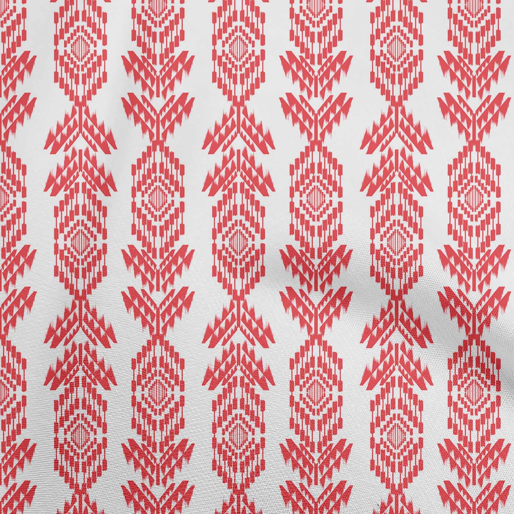 oneOone Rayon Red Aztec Print Fabric - 56 Inch Wide DIY Sewing Material for Clothing, Quilting & Home Decor | Premium Soft Rayon by The Yard for Crafting, Dresses & Upholstery