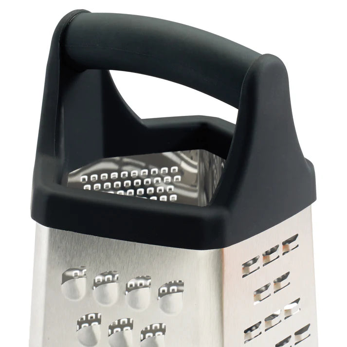 Winco GT-401 5-Sided Stainless Steel Box Grater - Perfect for Shredding, Grating, and Slicing Cheese, Vegetables & More - Ideal for Kitchen, Cooking, and Meal Prep