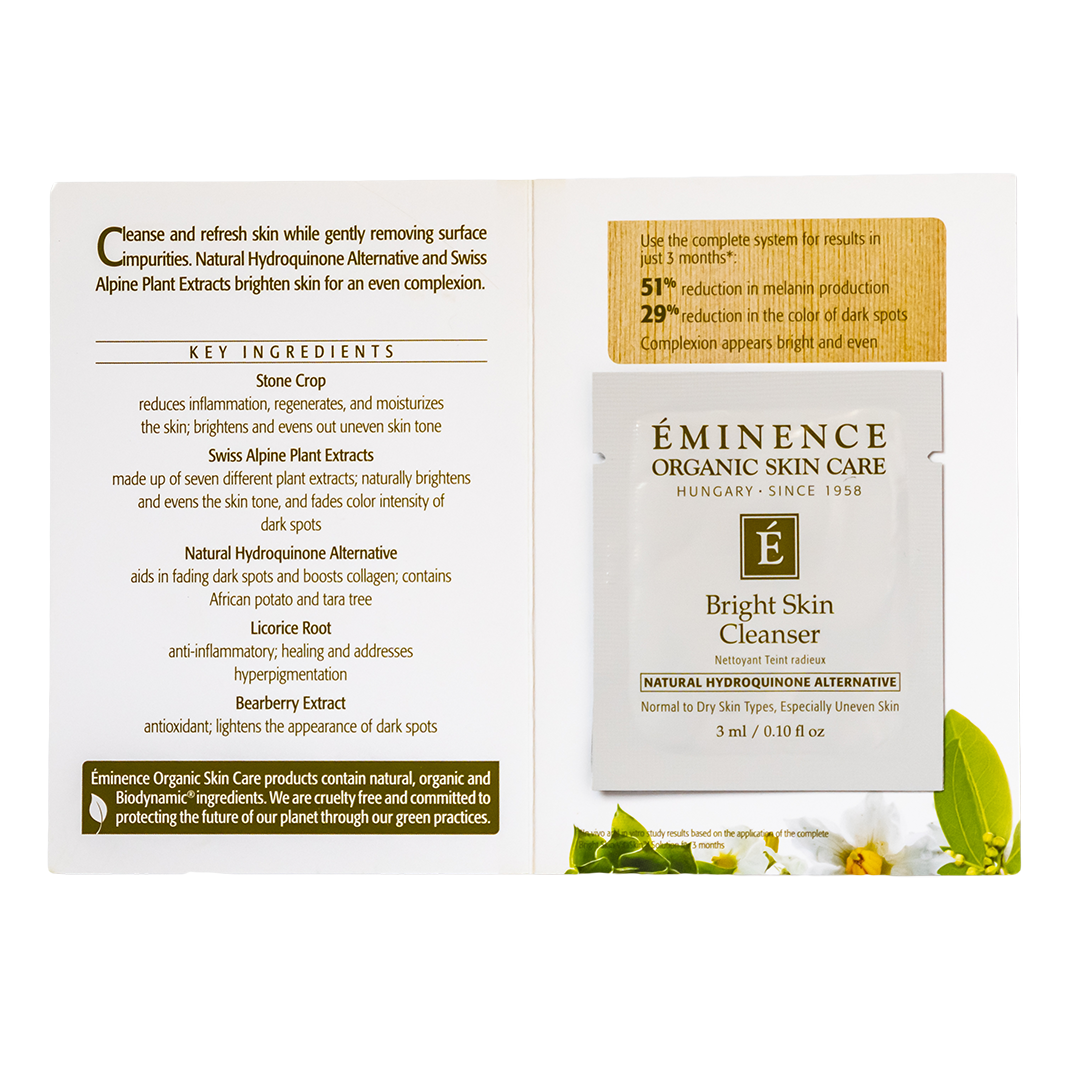 Eminence Organics Bright Skin Cleanser - Organic Facial Cleanser for Glowing Skin | Brightening & Exfoliating Face Wash | Perfect for Morning & Night Skincare Routine