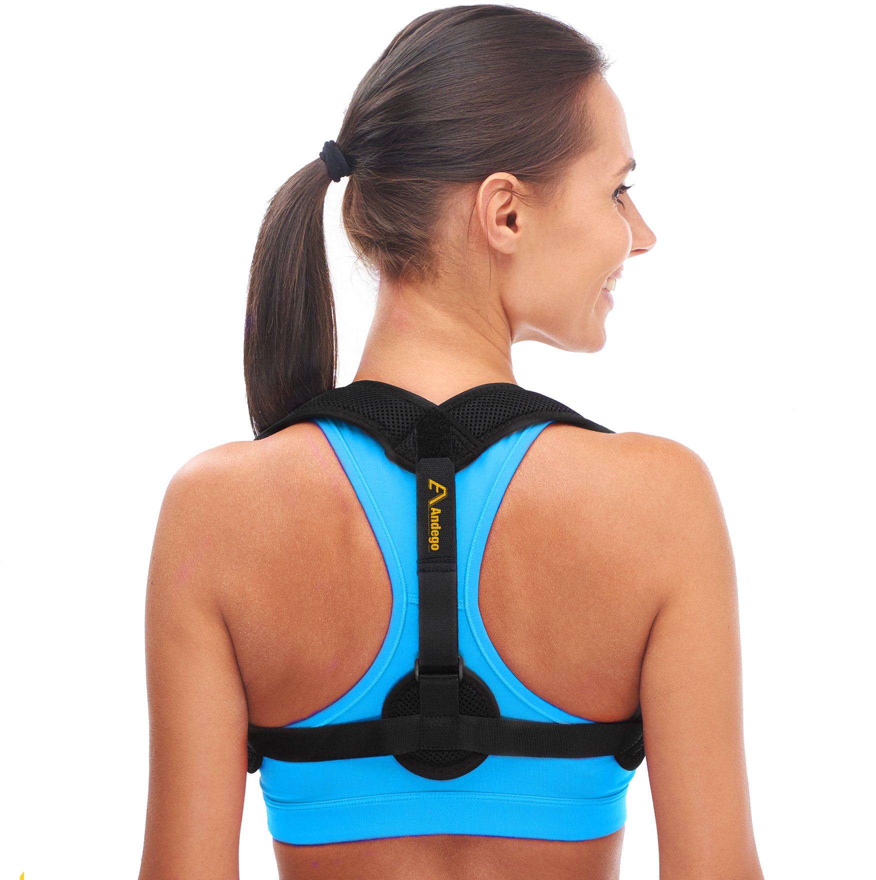Elastic Back Brace Posture Corrector for Women & Men - Adjustable Upper & Lower Back Support - Posture Corrector for Office Work, Driving & Daily Activities