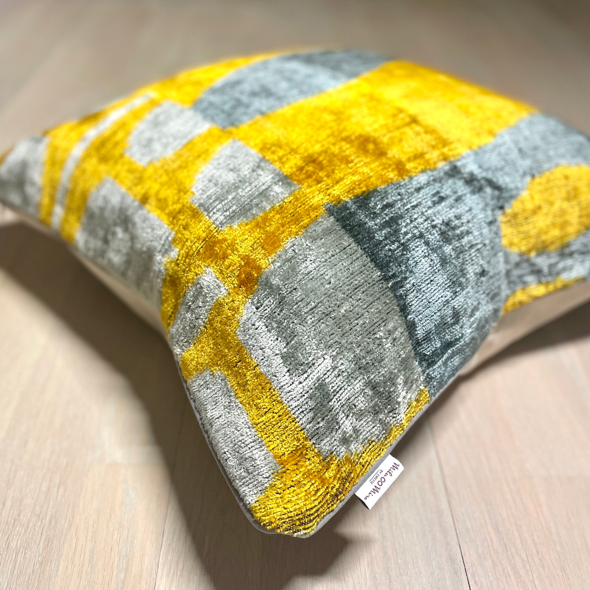 Luxury Velvet Ikat Cushion Cover | Bohemian Decorative Pillow Case for Sofa & Bed | Home Decor Throw Pillow for Living Room, Bedroom, Nursery