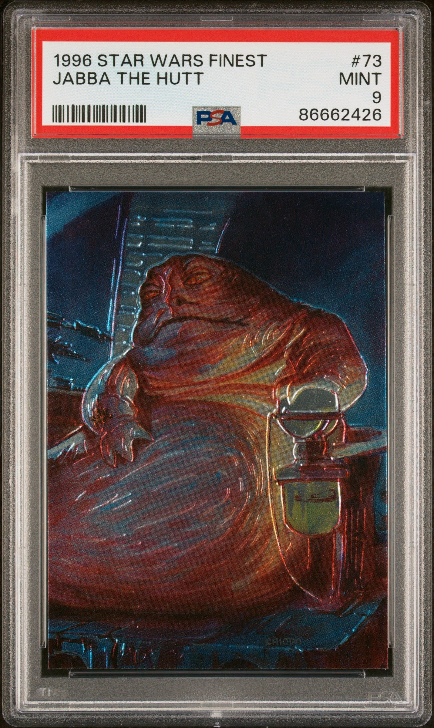 1996 STAR WARS FINEST JABBA THE HUTT #73 PSA 9 Graded Trading Card - Rare Collectible for Star Wars Fans & Card Collectors - Perfect for Display, Investment & Memorabilia Collections