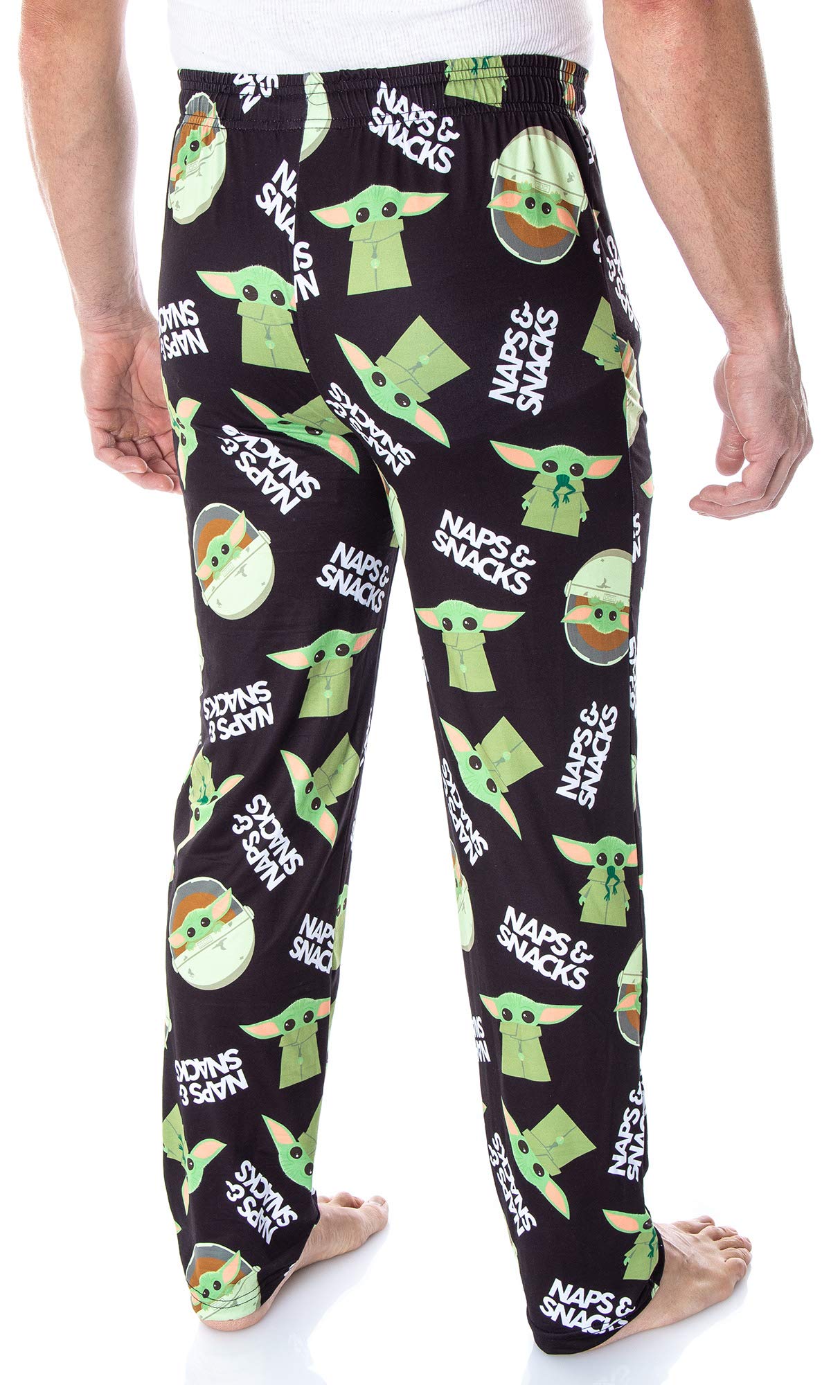 Star Wars The Mandalorian Baby Yoda Snacks & Naps Men's Lounge Pants - Soft Sleepwear for Movie Nights, Cosplay & Gift Giving