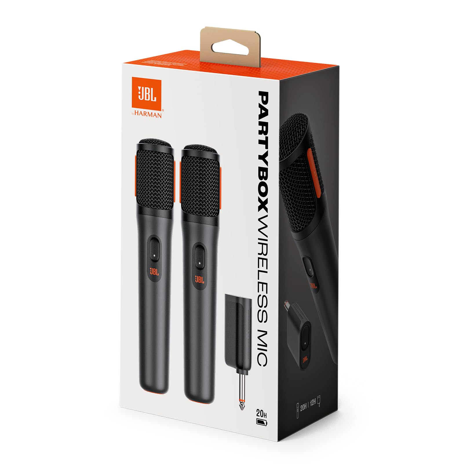 JBL PartyBox Wireless Microphone Set - 2.4GHz Digital Wireless Mic with Dongle for JBL PartyBox Speakers | 20 Hours Battery Life | Stable Connection | Perfect for Karaoke, Home Parties & Outdoor Events (Black)
