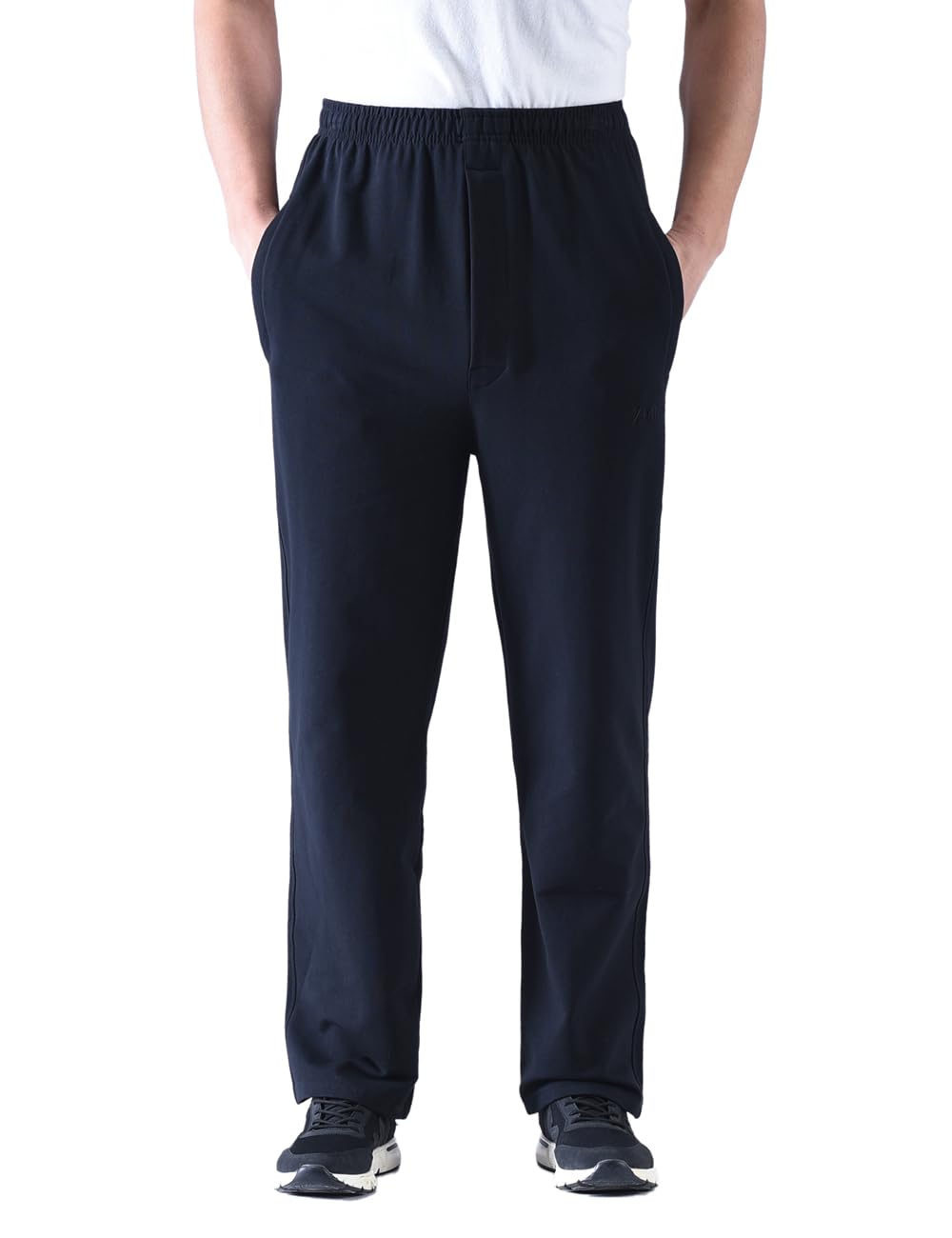 Zoulee Men's Casual Cotton Jogger Sweatpants with Zipper Front - Comfortable Lounge Pants for Running, Gym, Travel & Everyday Wear