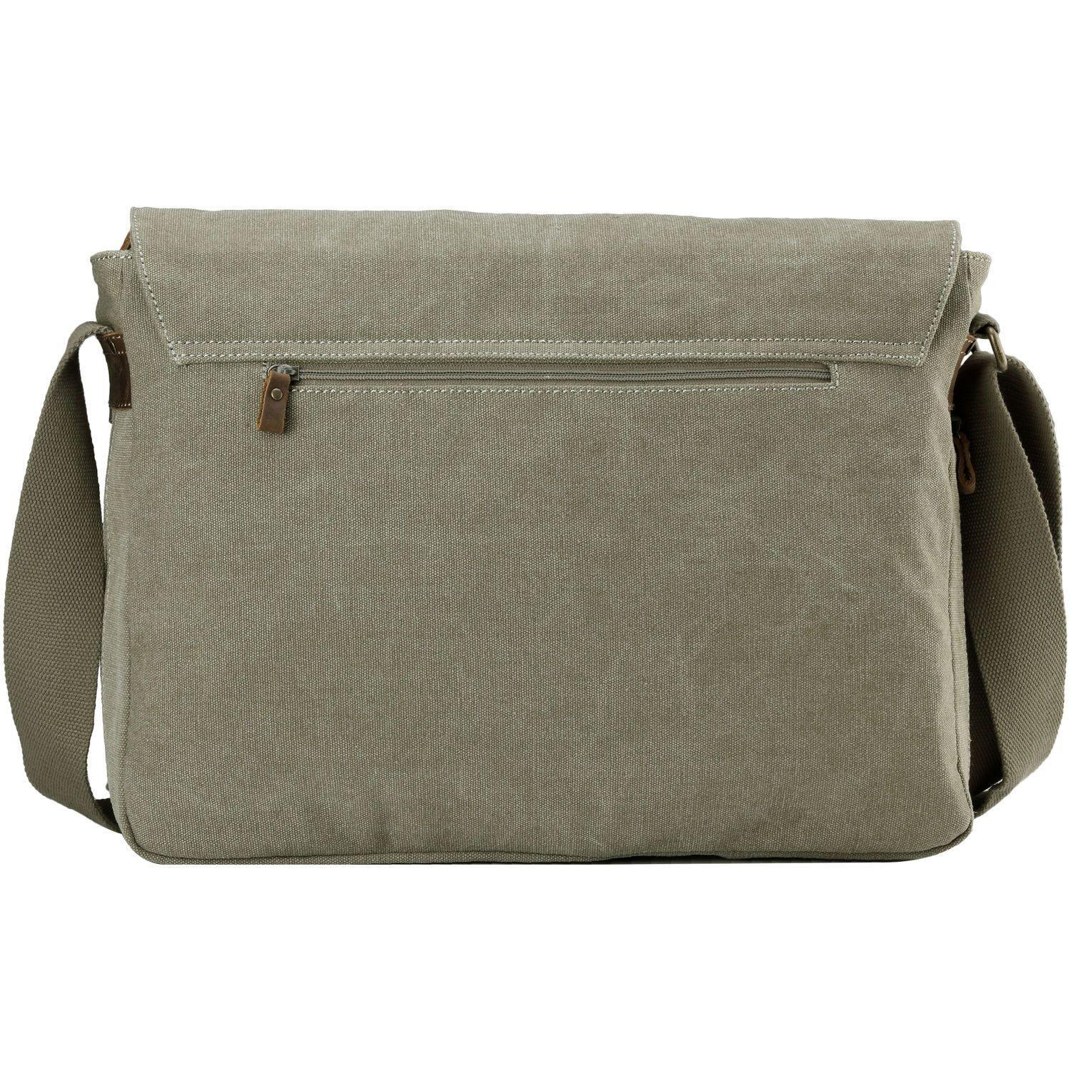 TRP0371 Troop London Classic Canvas Laptop Messenger Bag - Large 18
