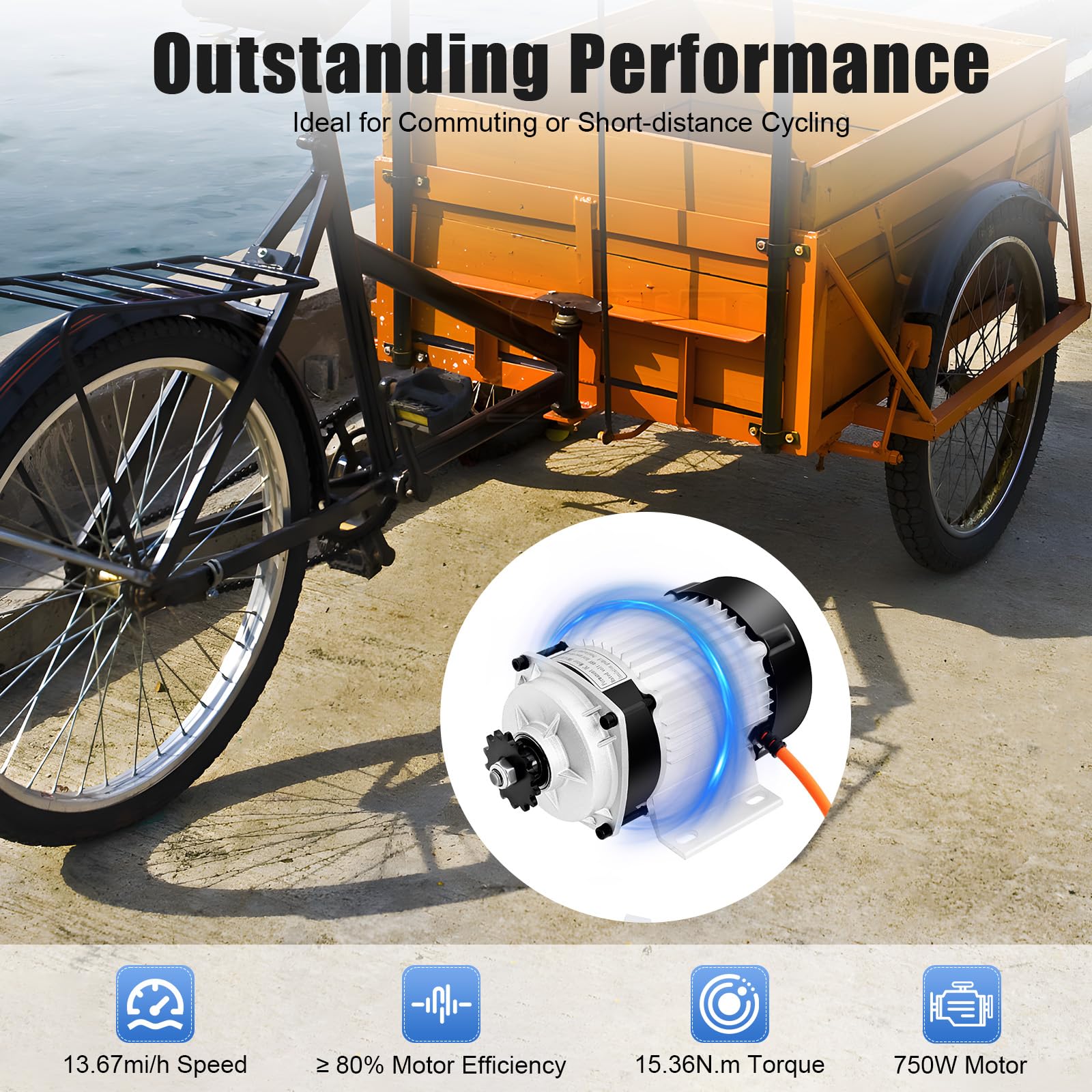 48V 750W Electric Brushless Motor Kit with Controller - for E-Tricycle, Rickshaw & Three-Wheel Vehicles - Includes Freewheel Adapter & Light Switch - Perfect for Urban Commuting, Cargo Transport & Eco-Friendly Mobility Solutions