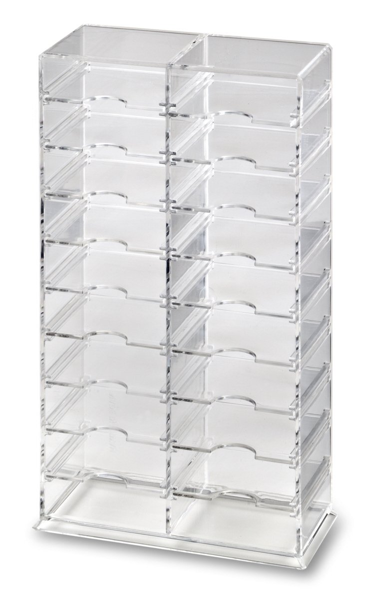byAlegory Acrylic Makeup Organizer Tower with Removable Dividers - 20 Compartment Cosmetic Storage Container for Vanity Desk or Drawer | Clear Acrylic Beauty Organizer for Lipsticks, Brushes & Skincare Products | Perfect for Bedroom, Bathroom & Travel Makeup Storage