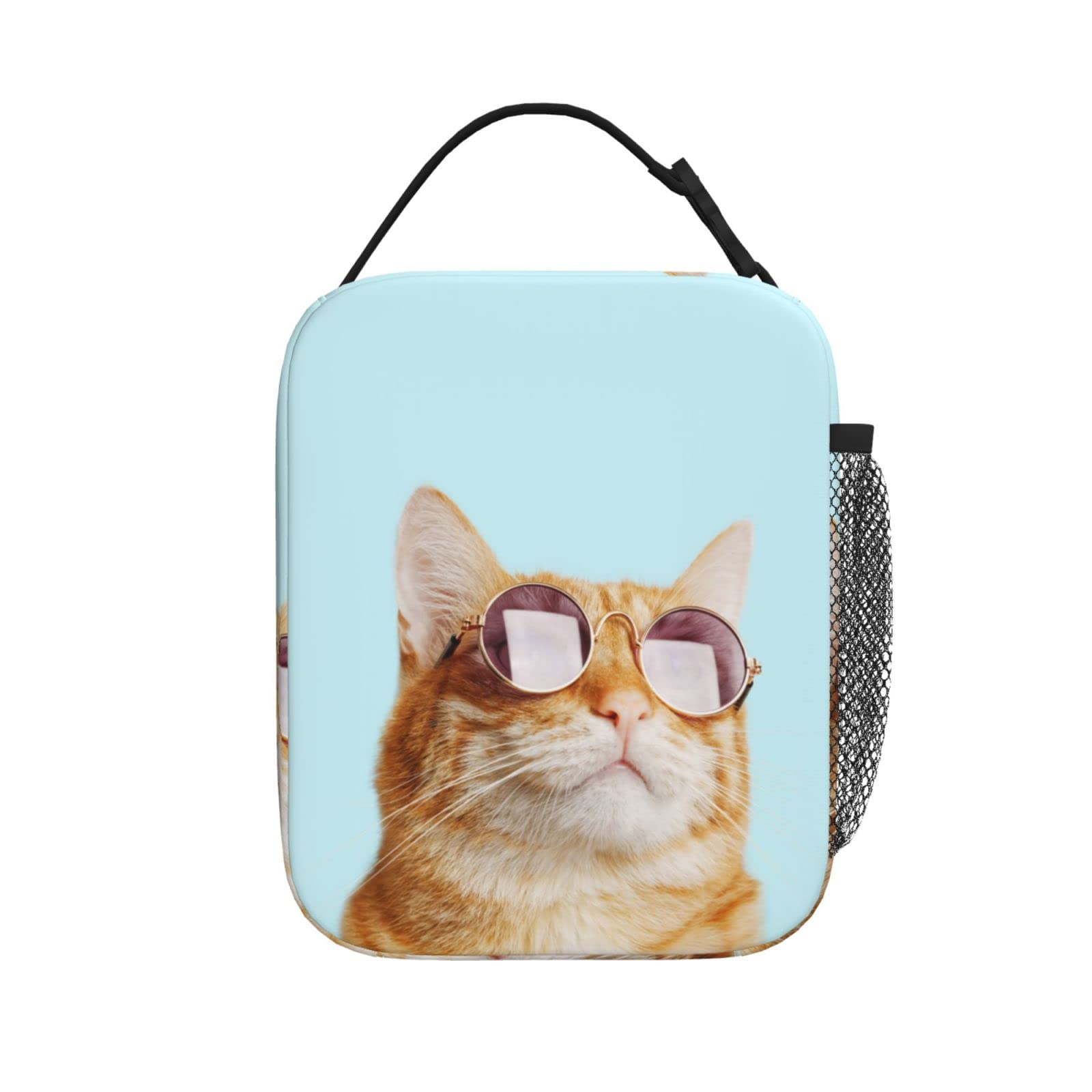 Cat Sunglasses Insulated Lunch Box - Reusable Cooler Bag for Work & Picnics