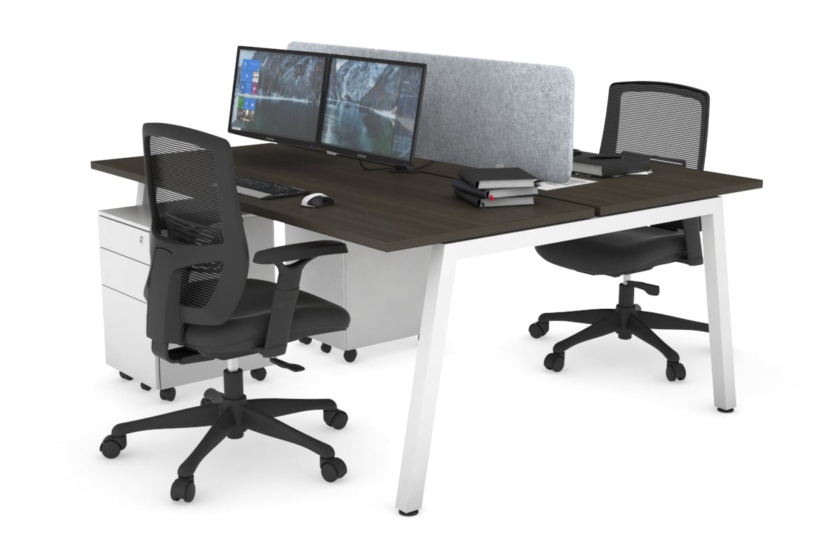 Quadro 2 Person Office Workstation Desk [1400L x 700W] - Perfect for Shared Workspaces & Collaborative Office Environments