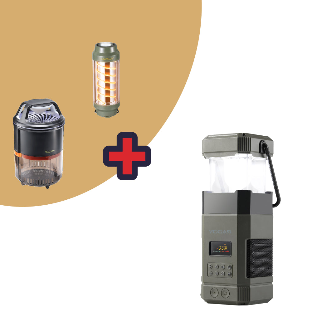 Raddy SL10 Emergency Radio - 10000mAh Solar Hand Crank Power Bank, IPX6 Waterproof Camping Lantern with Bluetooth Speaker & AM/FM/NOAA Weather Alert - Perfect for Outdoor Adventures, Power Outages, and Emergency Preparedness