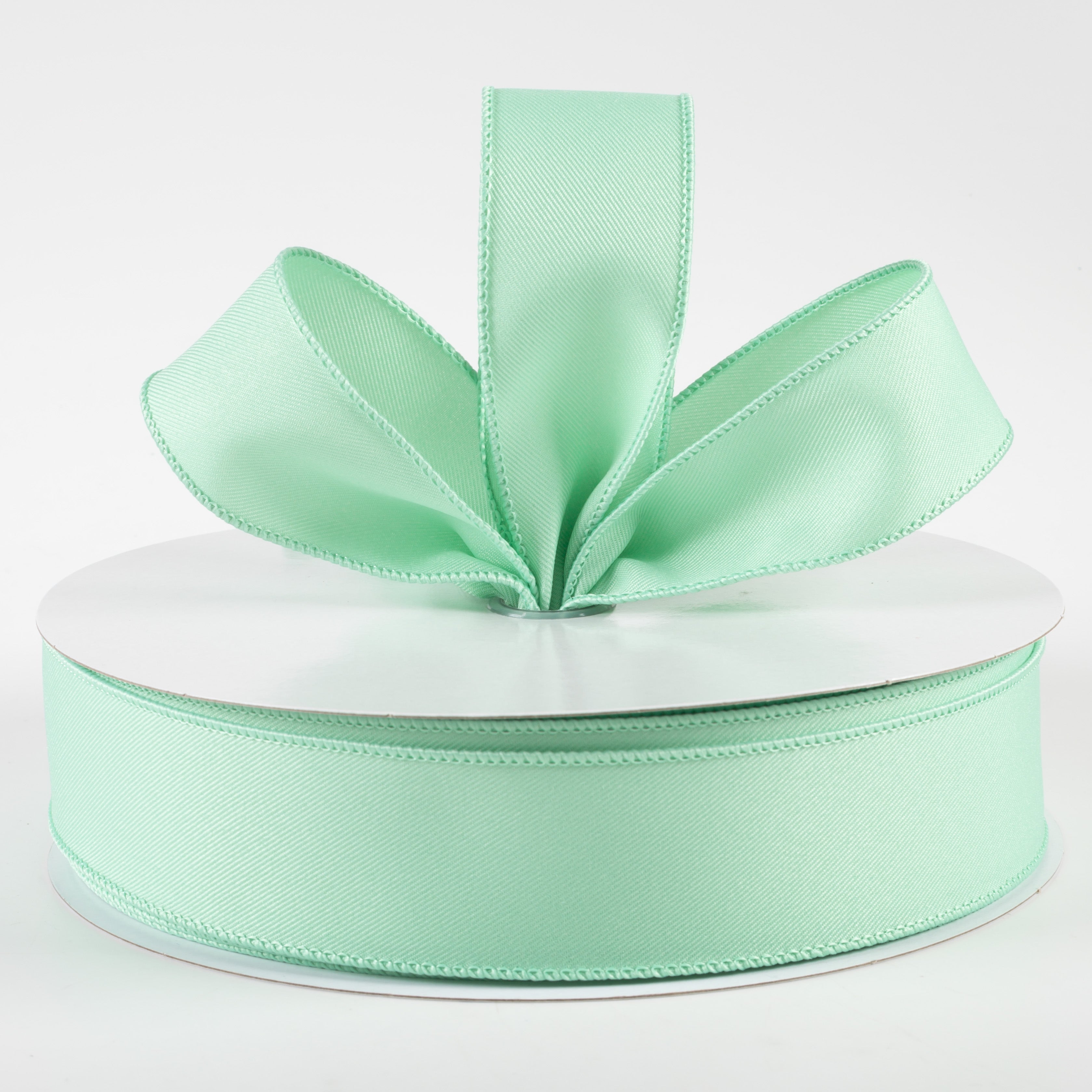 1.5 Inch Diagonal Weave Fabric Ribbon - Mint Green Craft Ribbon (50 Yards) for Gift Wrapping, DIY Crafts, Scrapbooking and Hair Accessories
