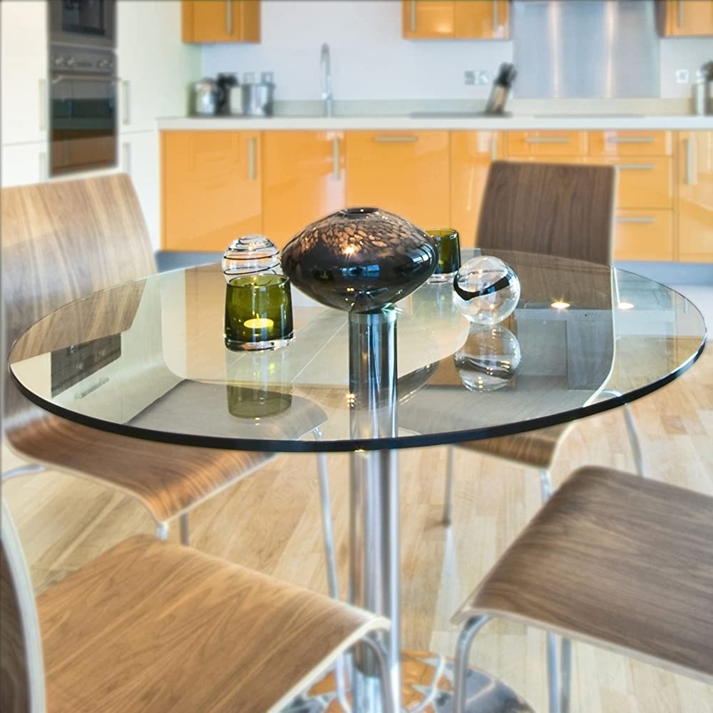 40 Inch Clear Round Glass Table Top by Fab Glass & Mirror – Perfect for Dining, Living Room, and Office Decor