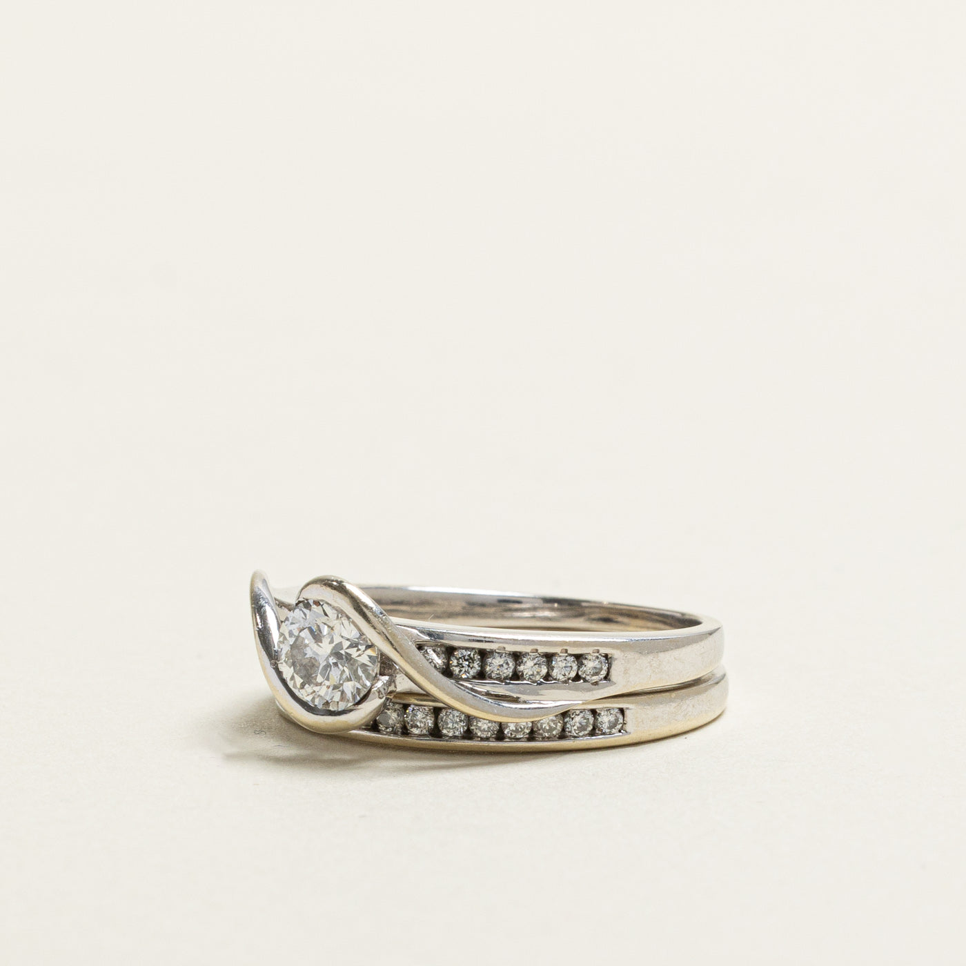 1.04ctw Channel Diamond Engagement Ring Set - I1 Clarity, E Color, Size 8.75 - Perfect for Proposals, Anniversaries & Special Occasions