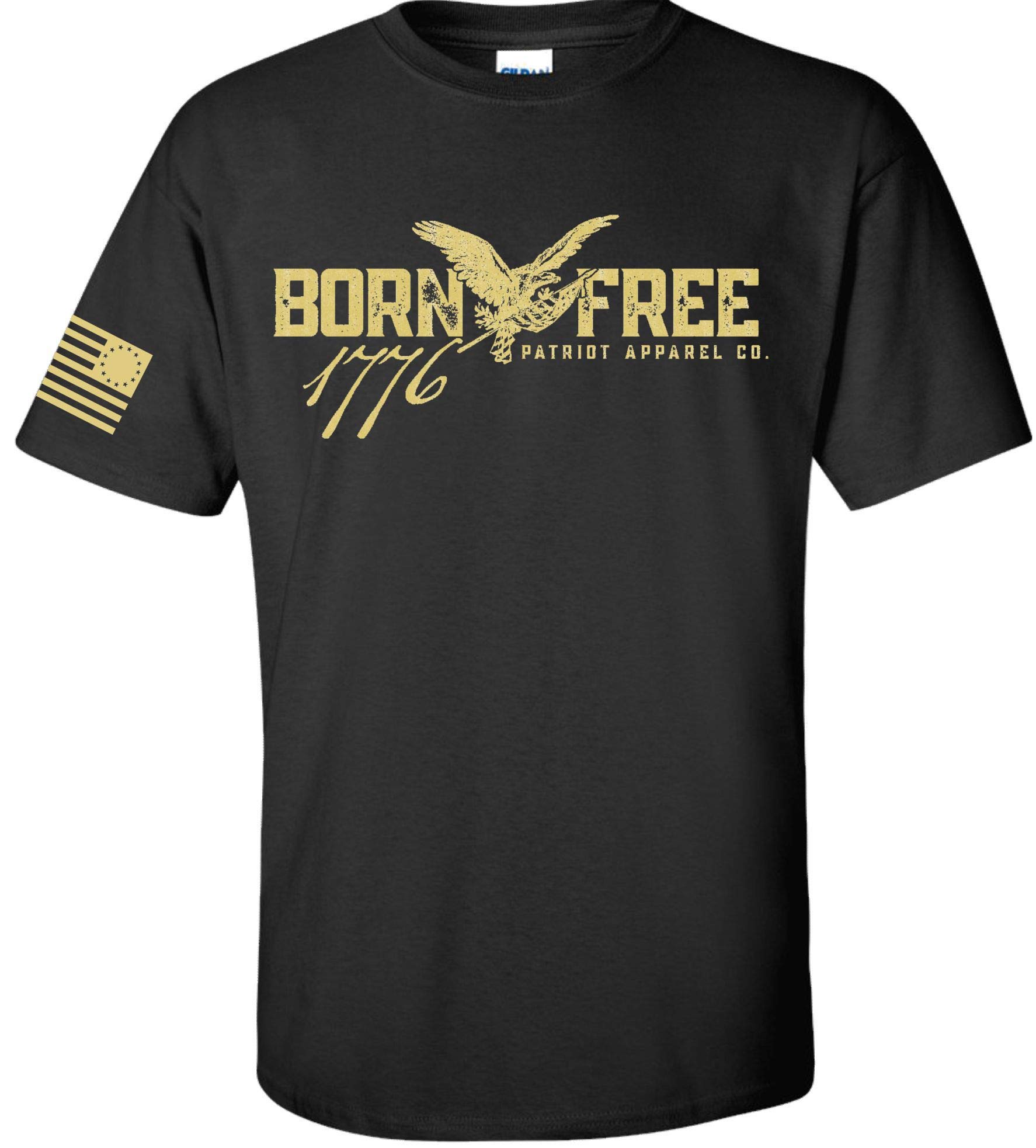 Born Free Patriot Apparel T-Shirt - Premium American Flag Graphic Tee for Men & Women - Casual Wear, 4th of July, Veterans Day & Patriotic Events