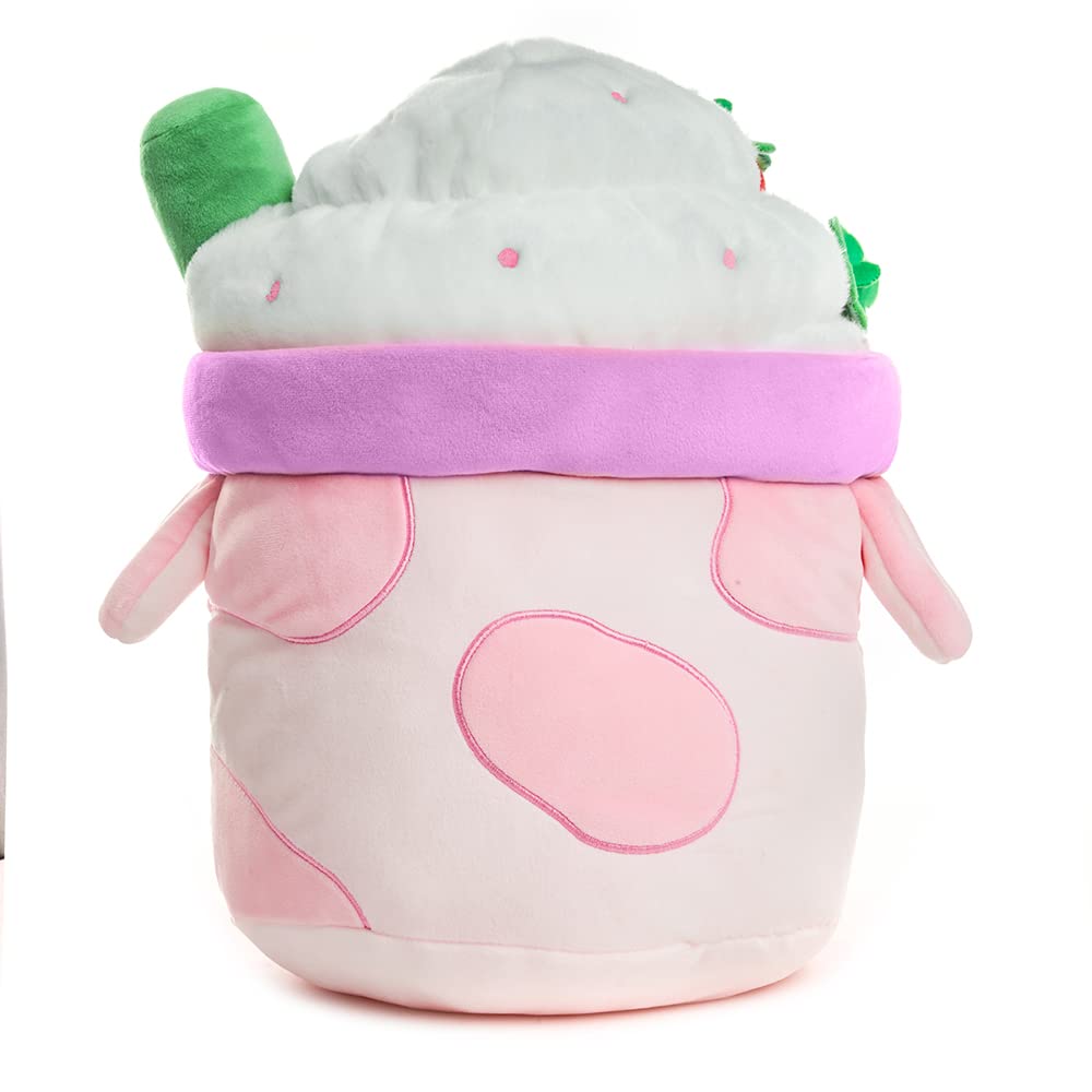 Cute Kawaii Strawberry Milkshake Cow Plush Toy - Super Soft 10 Inch Stuffed Animal Collectible for Kids & Adults | Perfect Gift for Birthday, Valentine's Day & Home Decor