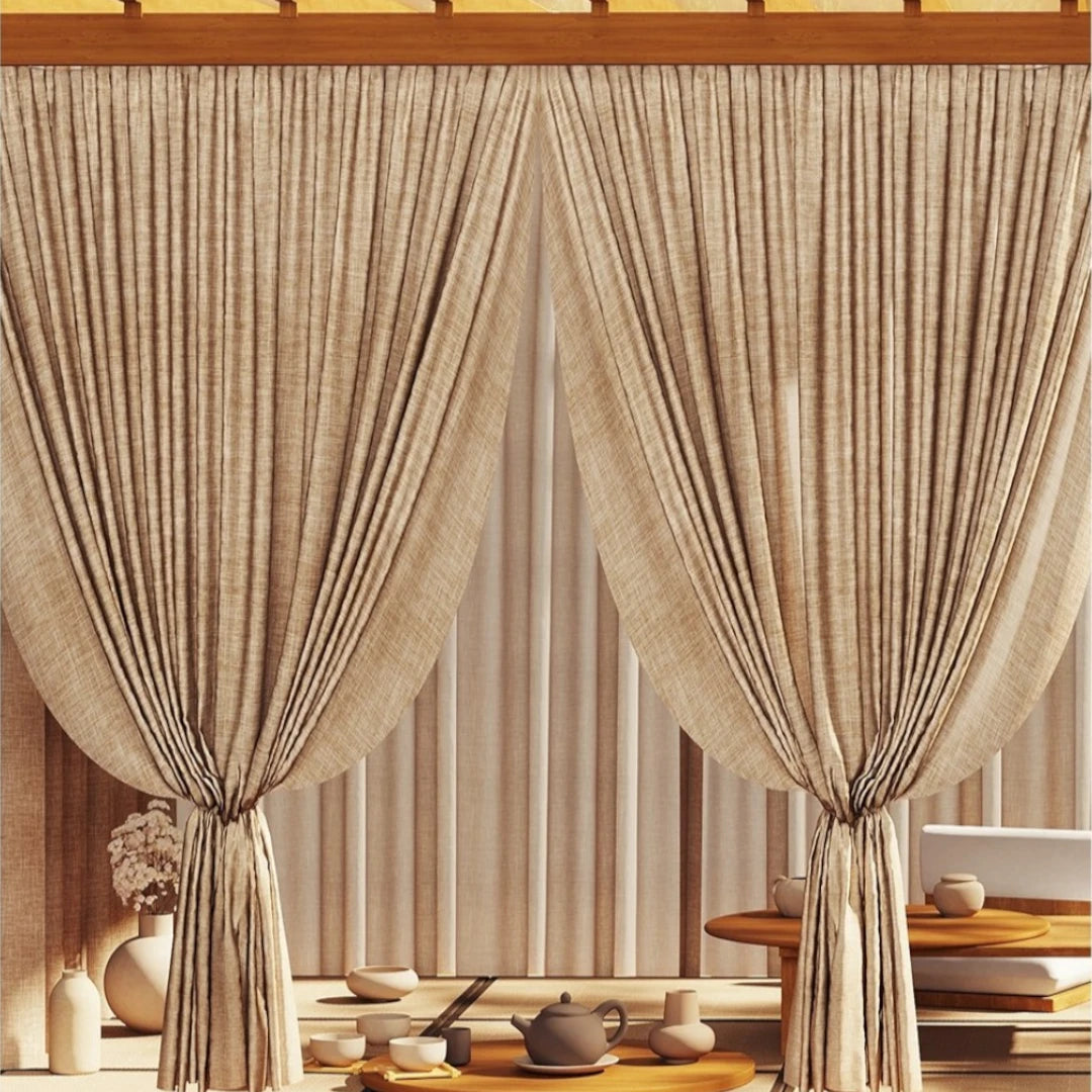 Paula Semi-Sheer Custom Outdoor Curtains - UV Resistant Window Drapes for Patio, Porch & Garden - Waterproof Sun Protection for Outdoor Living Spaces