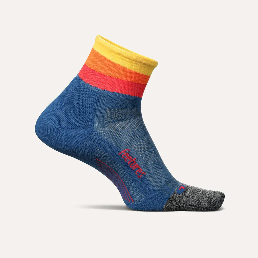 Feetures Elite Ultralight Quarter Running Socks - Breathable Cushioned Performance Socks for Men & Women - Perfect for Marathon, Trail Running & Workouts