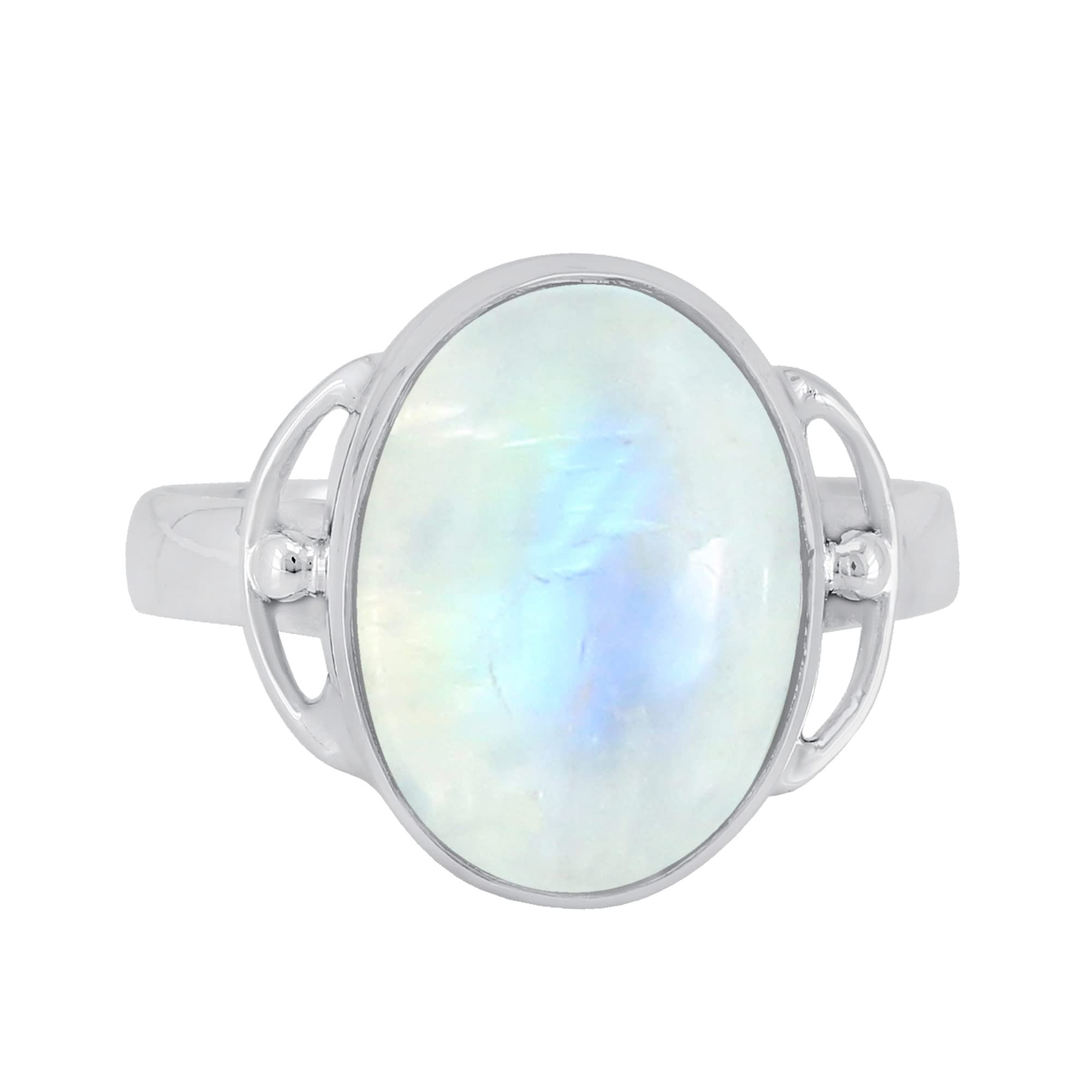 7.91Ct Oval Natural Gemstone Ring for Women - Sterling Silver Solitaire Birthstone Jewelry, Perfect Gift for Mom, Wife, Sister on Women's Day, Anniversary & Valentine's Day | Elegant Everyday Wear & Special Occasion Jewelry