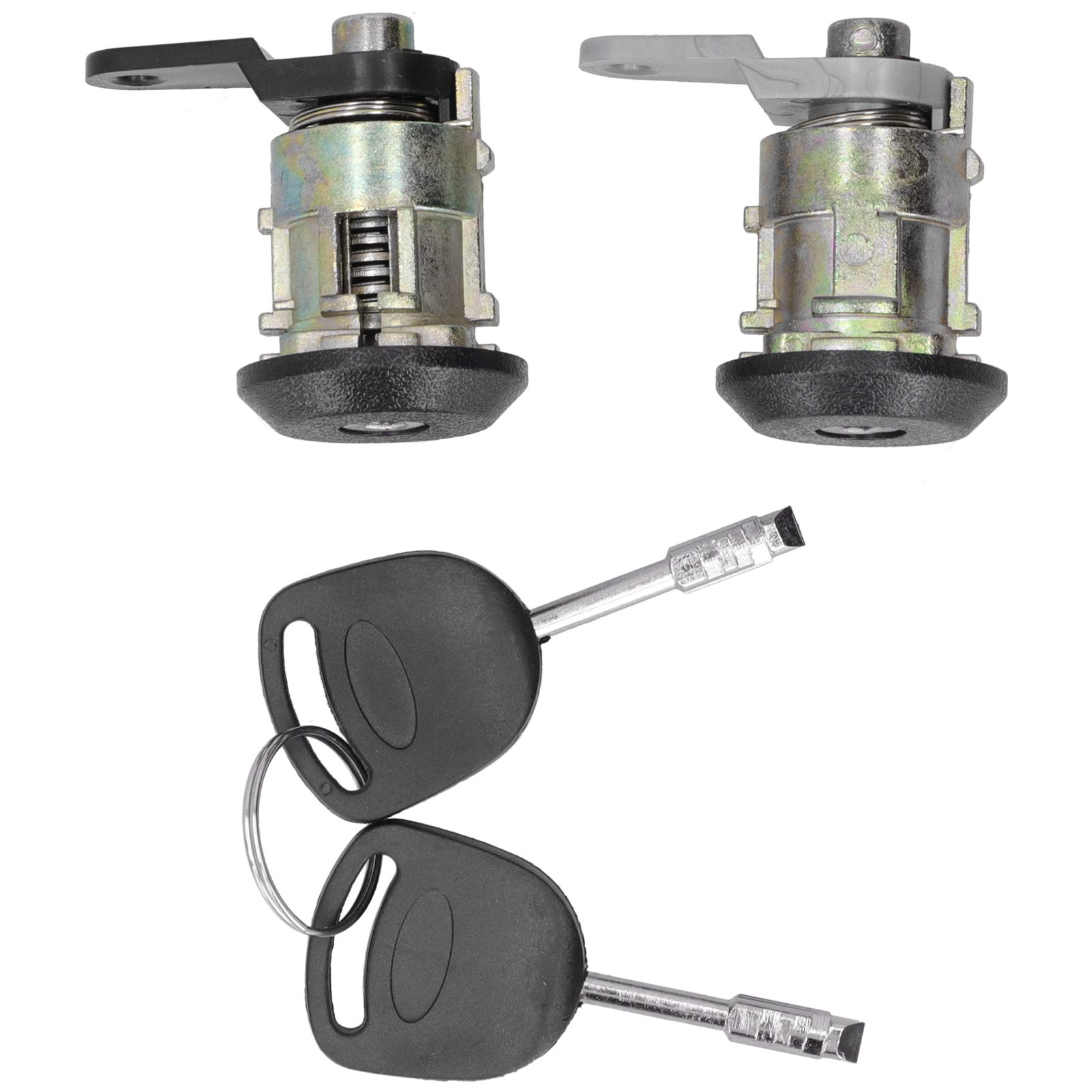 Car Front Door Lock Cylinder Kit - Left & Right Locking Barrels with Keys - Compatible with Ford Courier/Fiesta/KA - Perfect for Vehicle Security & Door Lock Replacement