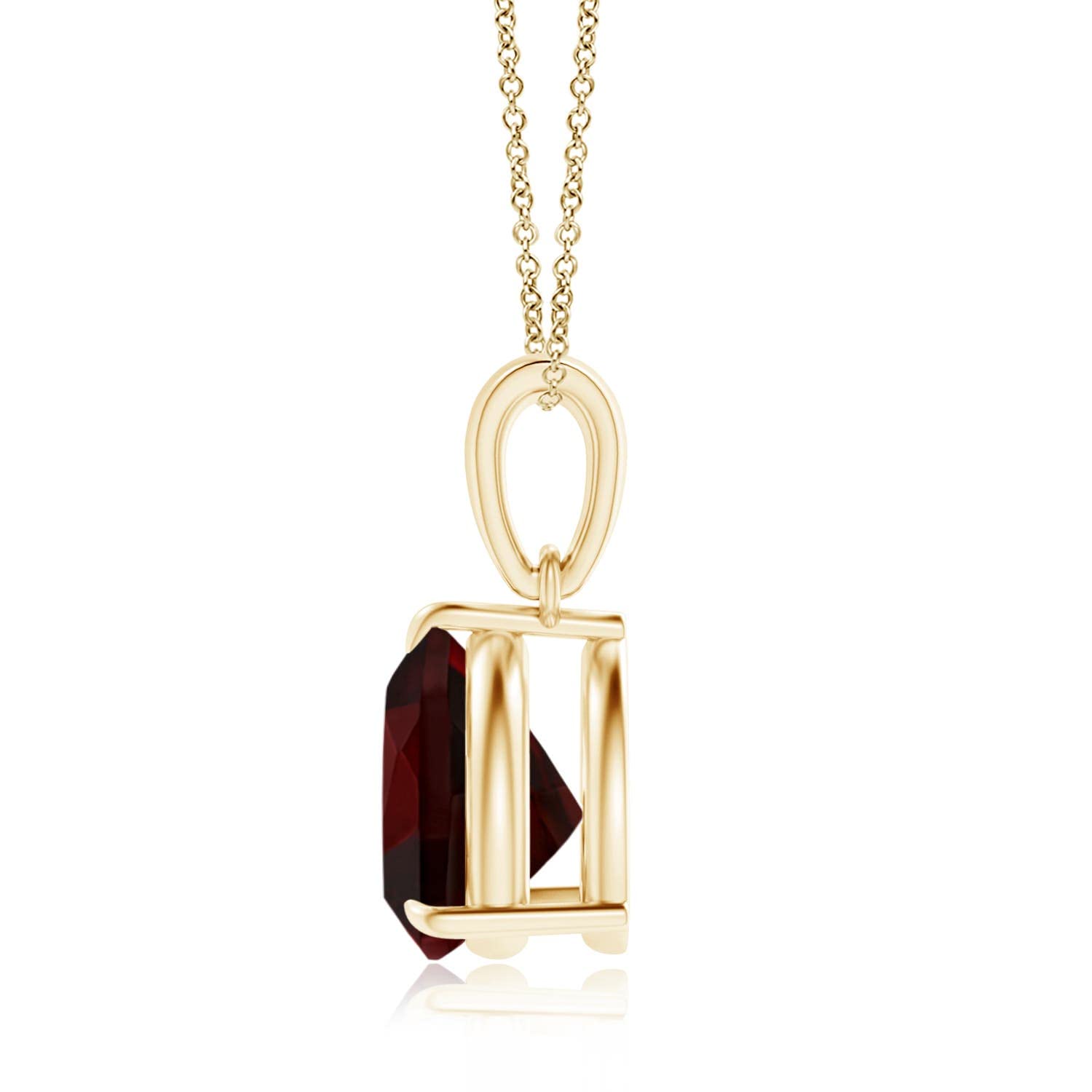 Angara Natural Claw-Set Trillion Garnet Solitaire Pendant in 14K Solid Gold/Platinum | January Birthstone Jewelry, Birthday Gift for Her, Engagement Ring Alternative, Anniversary & Wedding Present - Perfect for Valentine's Day, Mother's Day & Special Occasions