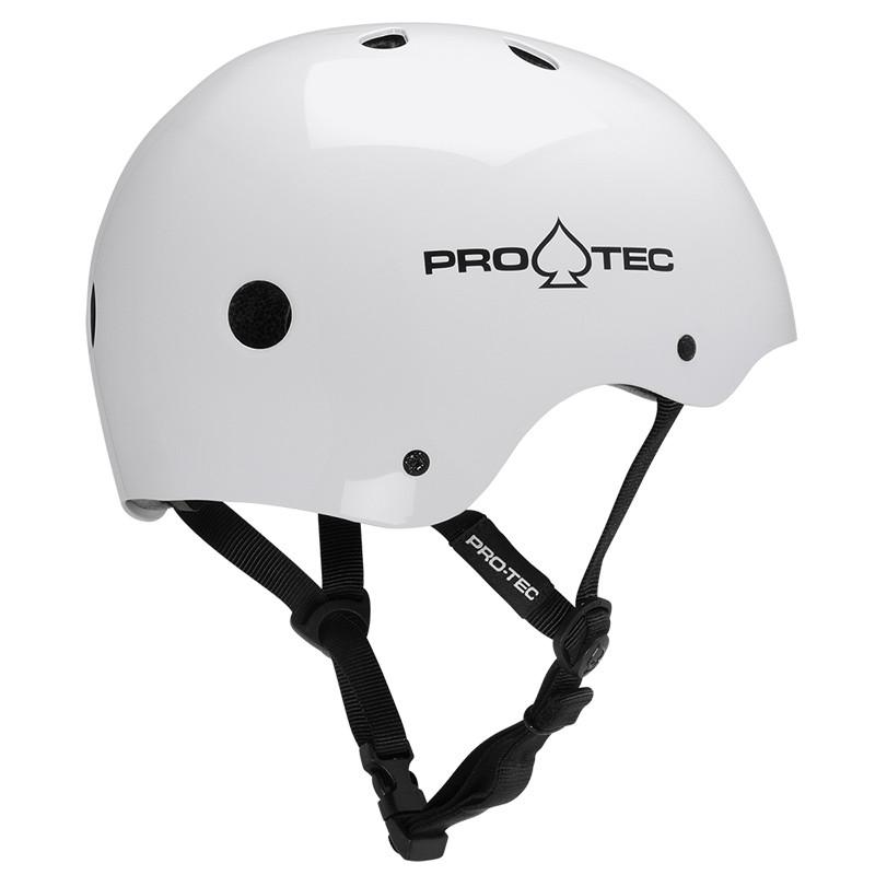 Protec Classic Certified Skateboard Helmet - Gloss White - Protective Gear for Skateboarding, Cycling & Scooters - Safety Certified for Kids & Adults